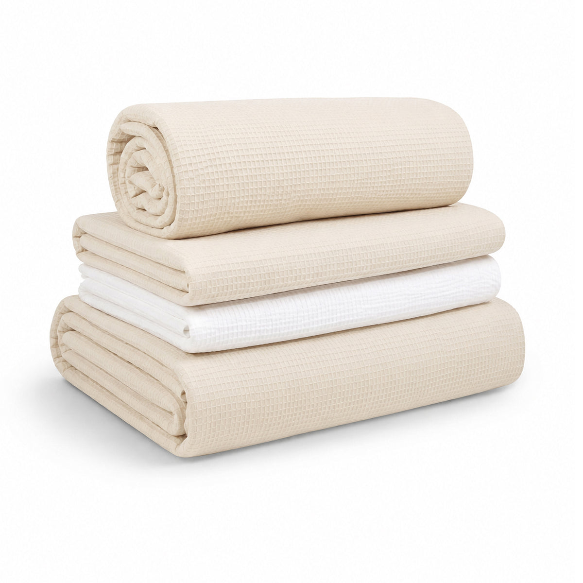 4 Piece Cot Bed Bedding Set  - Cashmere Waffle