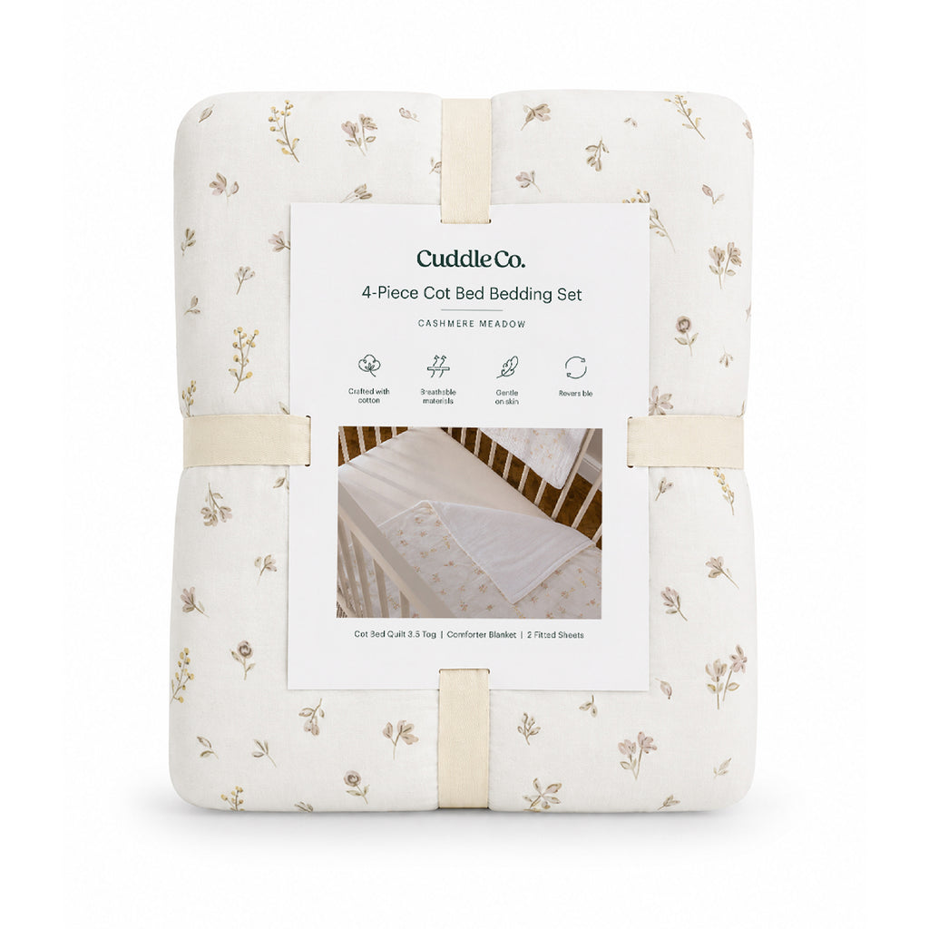4 Piece Cot Bed Bedding Set - Cashmere Meadow