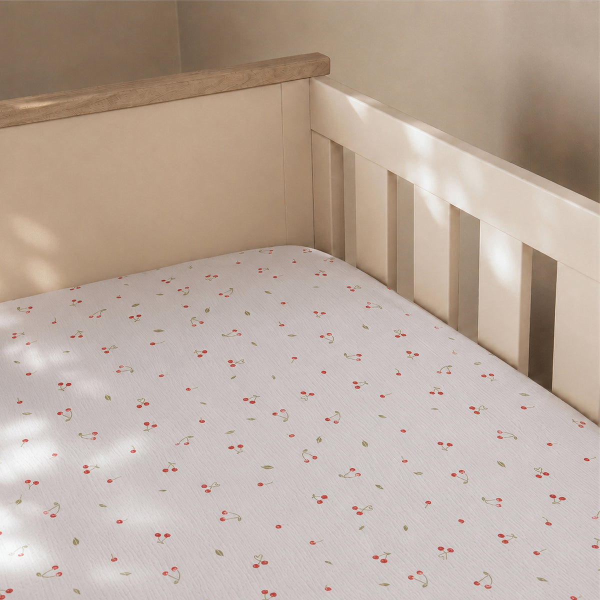 4 Piece Cot Bed Bedding Set - Ditsy Cherry