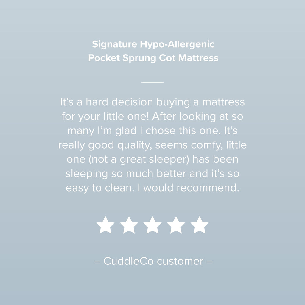 Signature Hypo-Allergenic Bamboo Pocket Sprung Cot Mattress 120 x 60cm Mattresses CuddleCo 
