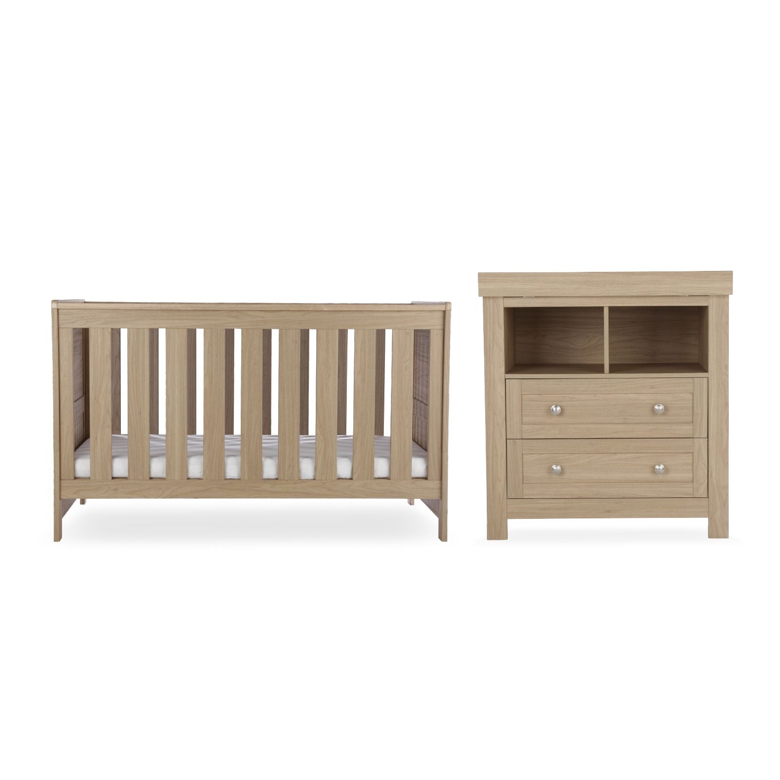 Burford 2 Piece Nursery Furniture Set - Oak Furniture Sets CuddleCo 