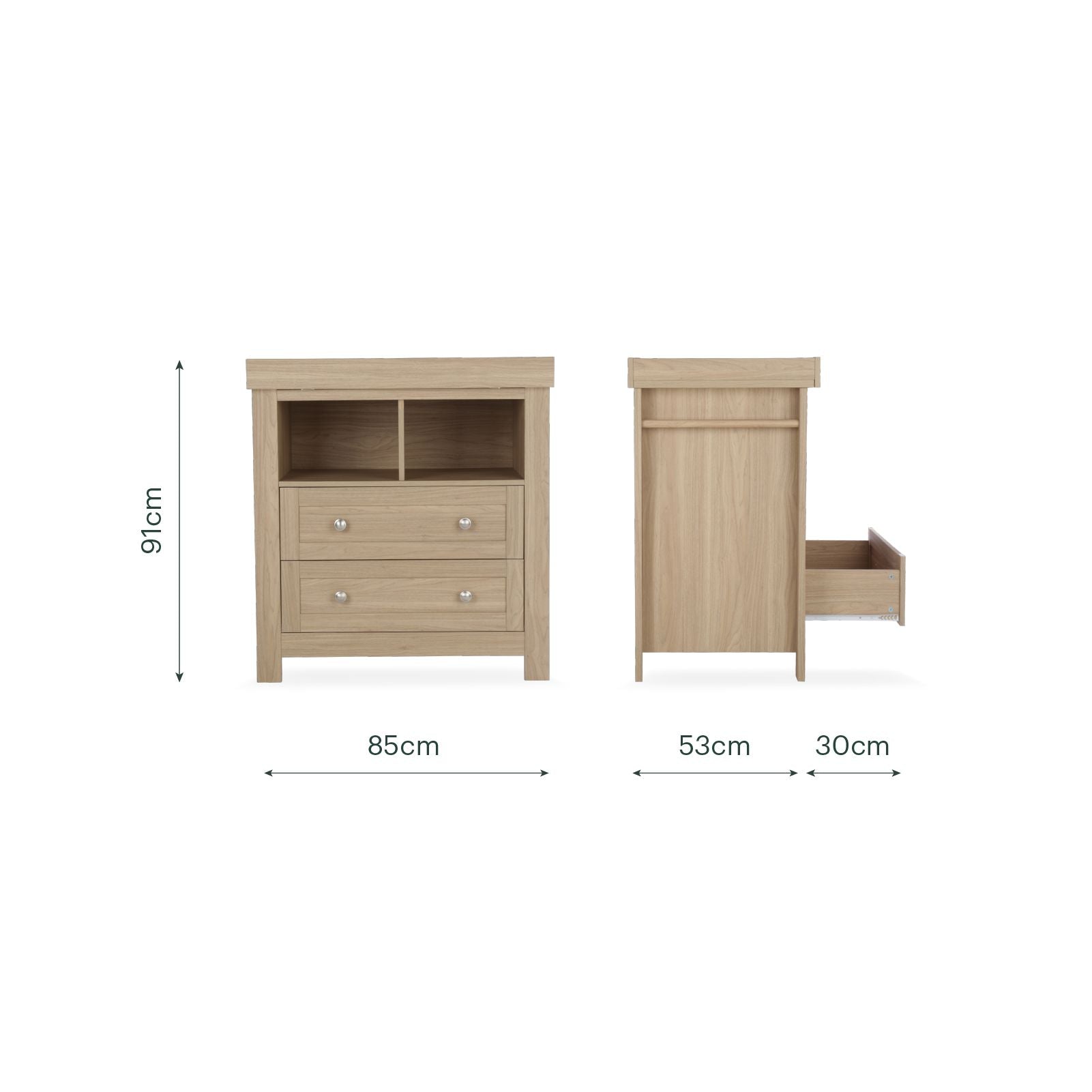 Burford 3 Piece Nursery Furniture Set - Oak Furniture Sets CuddleCo 