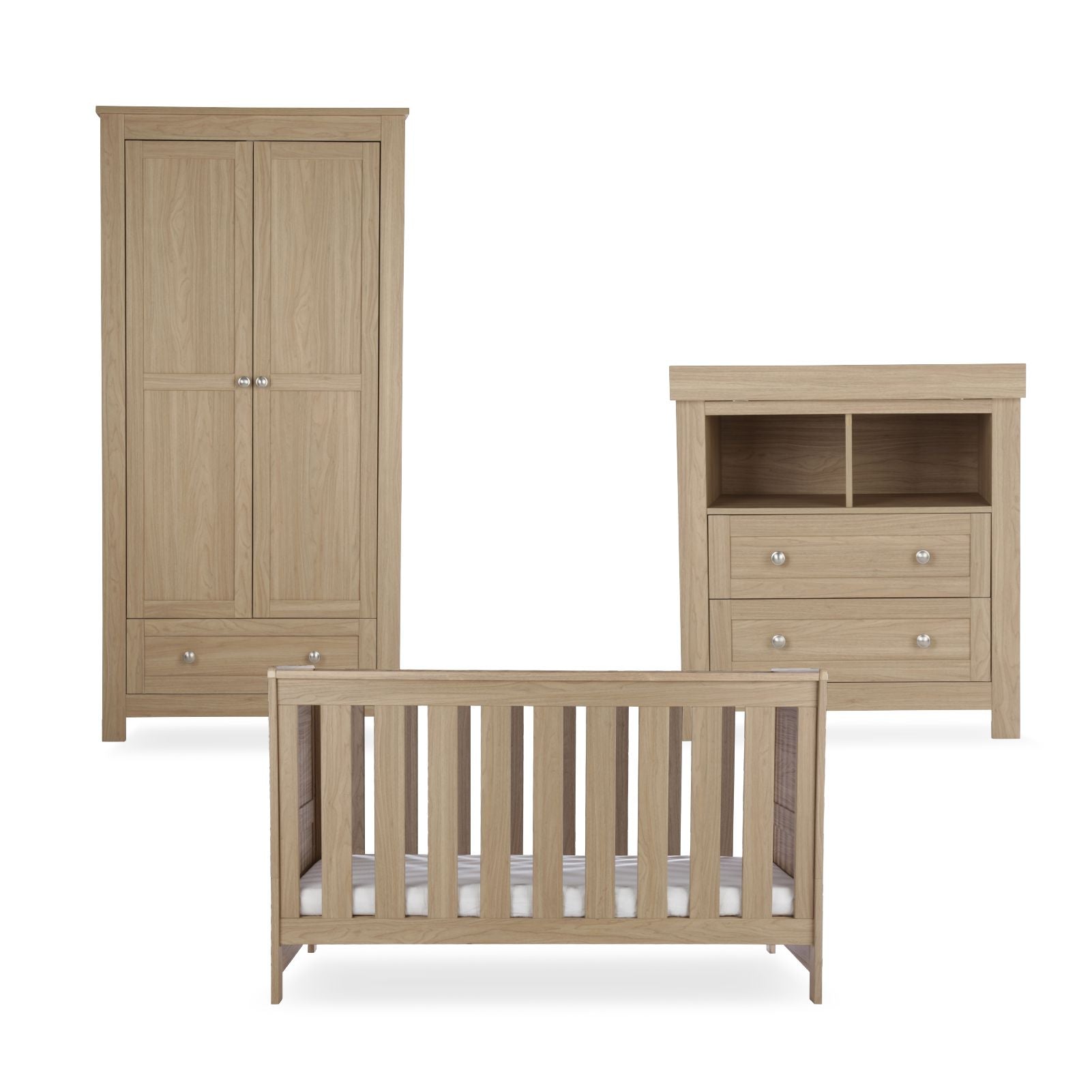 Burford 3 Piece Nursery Furniture Set - Oak Furniture Sets CuddleCo 