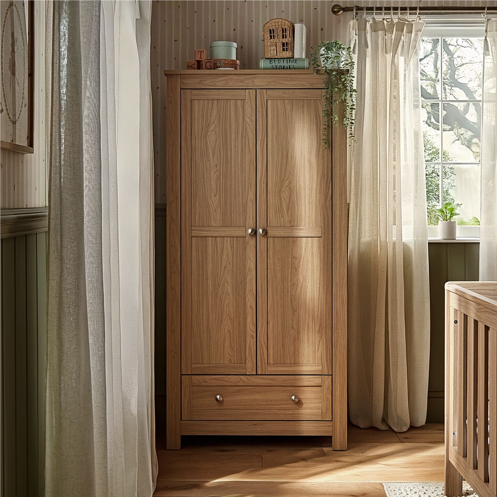 Burford Wardrobe - Oak Furniture Singles CuddleCo 