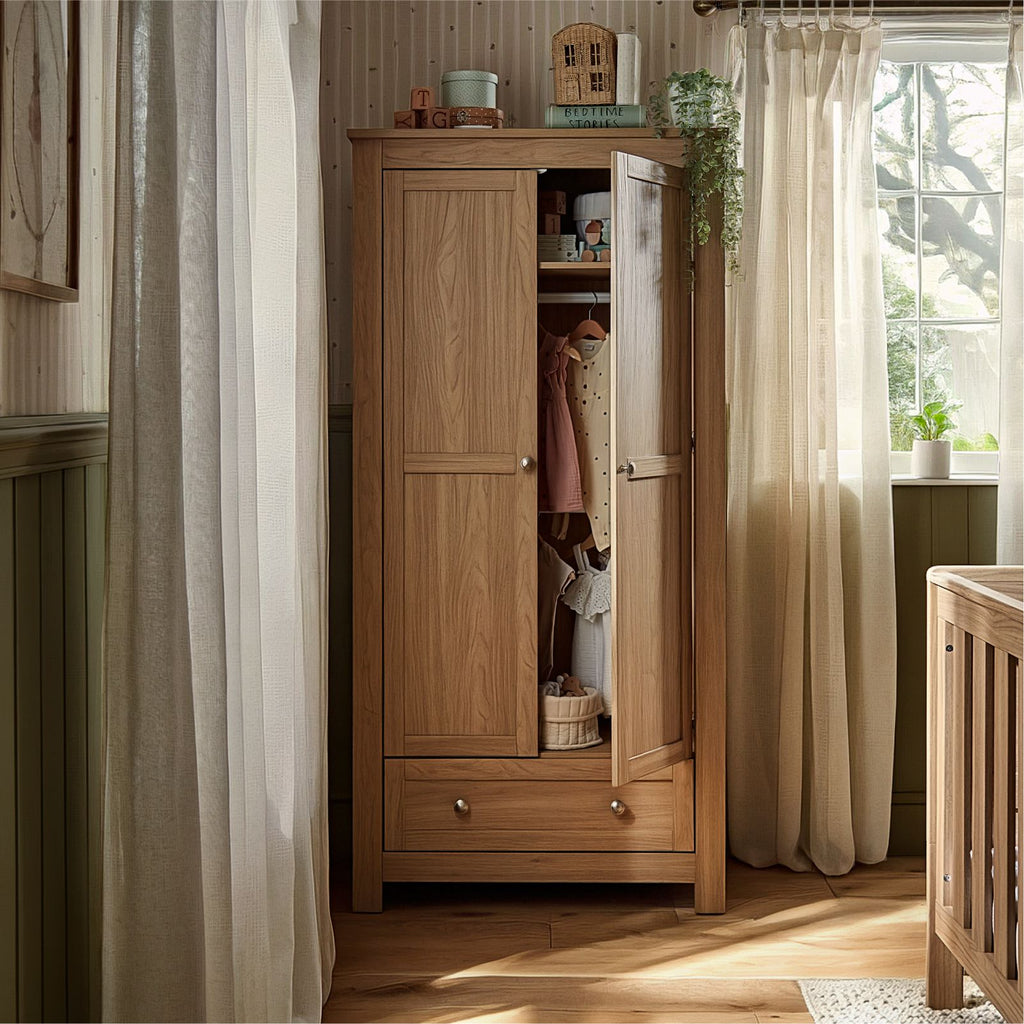 Burford Wardrobe - Oak Furniture Singles CuddleCo 