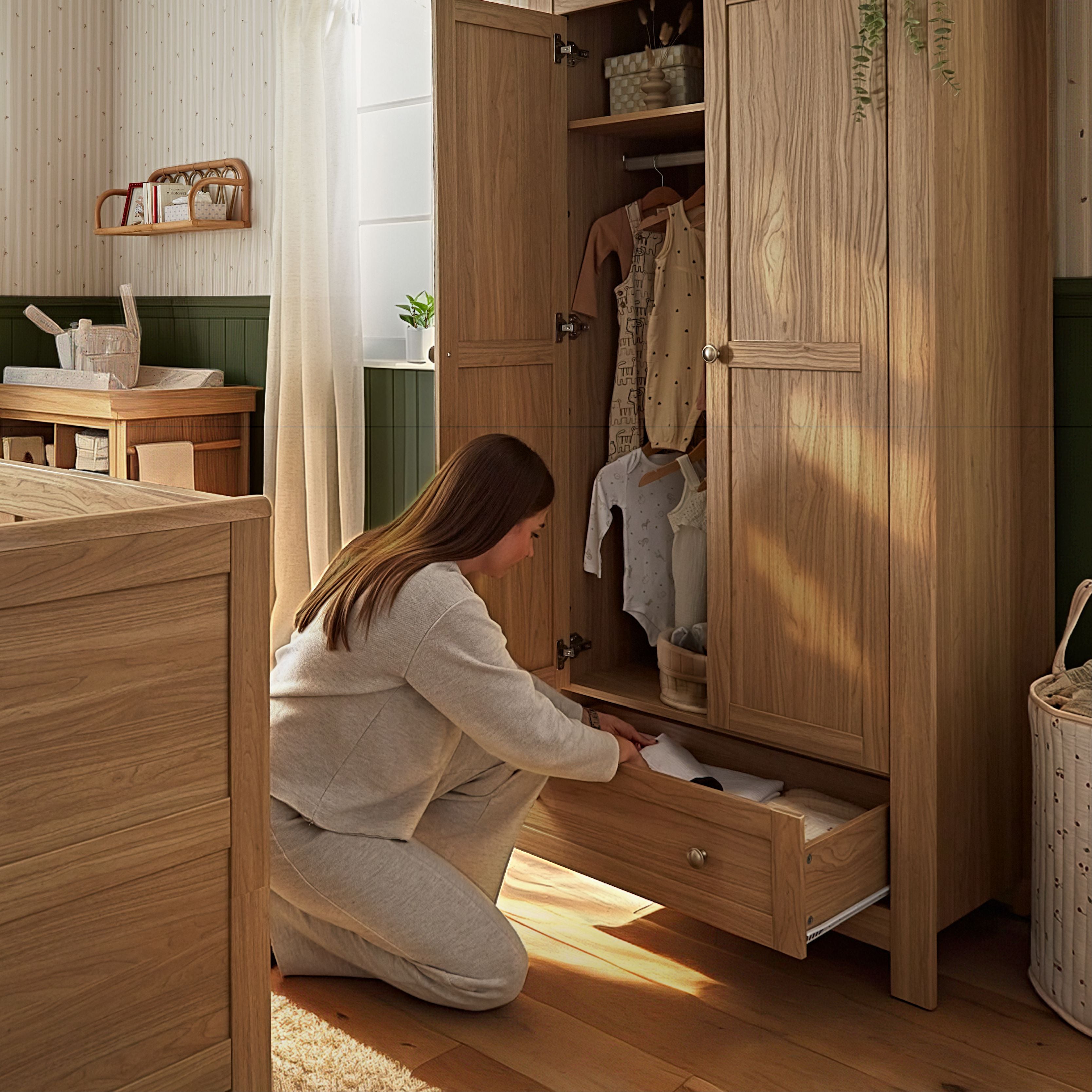 Burford Wardrobe - Oak Furniture Singles CuddleCo 
