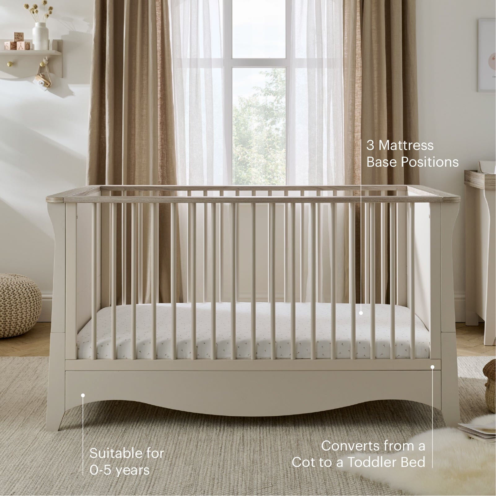 Clara Cot Bed - Cashmere & Ash Furniture Singles CuddleCo 