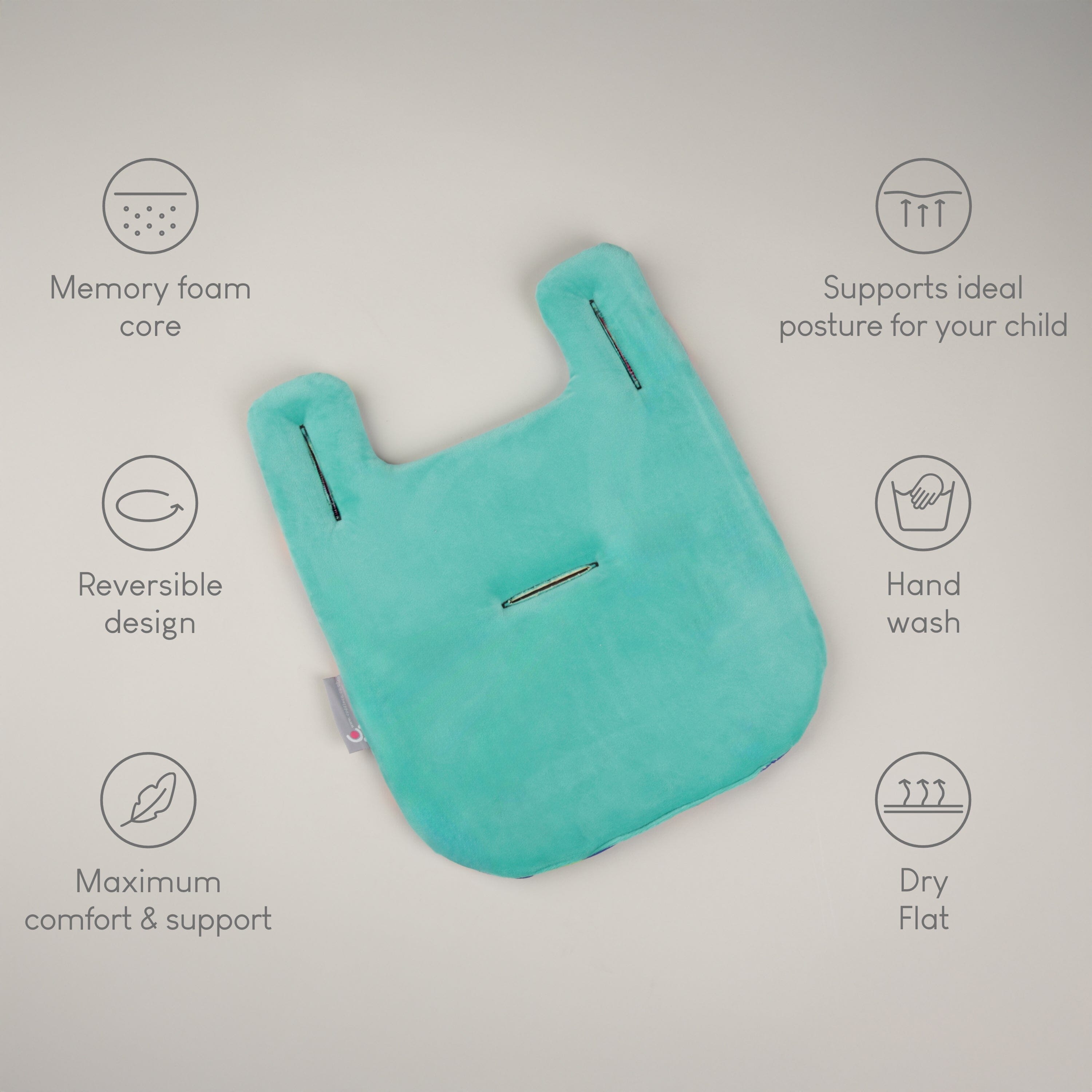 Comfi-Cush Mini Memory Foam Stroller Cushion - Dinosaur Fun CuddleCo 