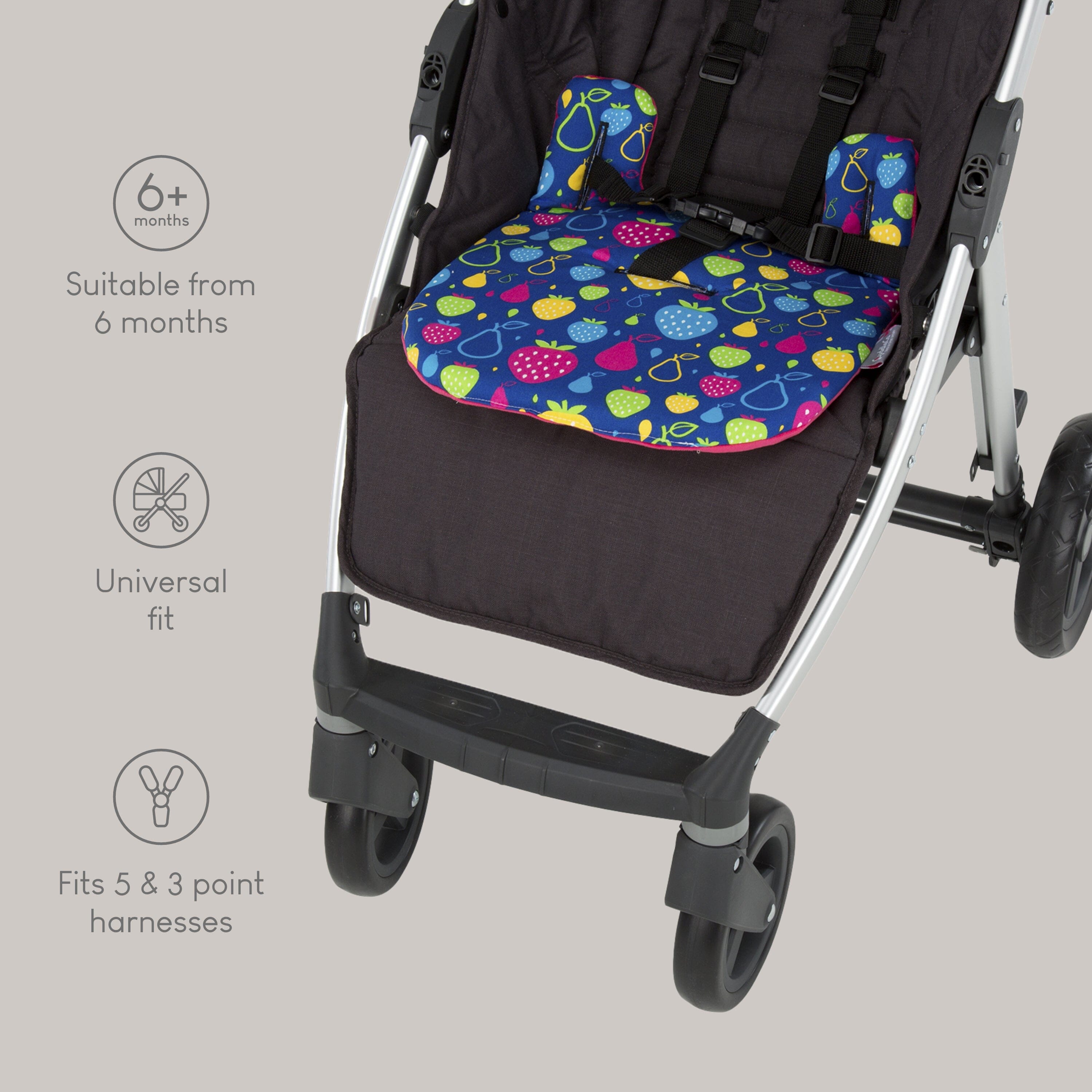 Comfi-Cush Mini Memory Foam Stroller Cushion - Fruity Tutti CuddleCo 