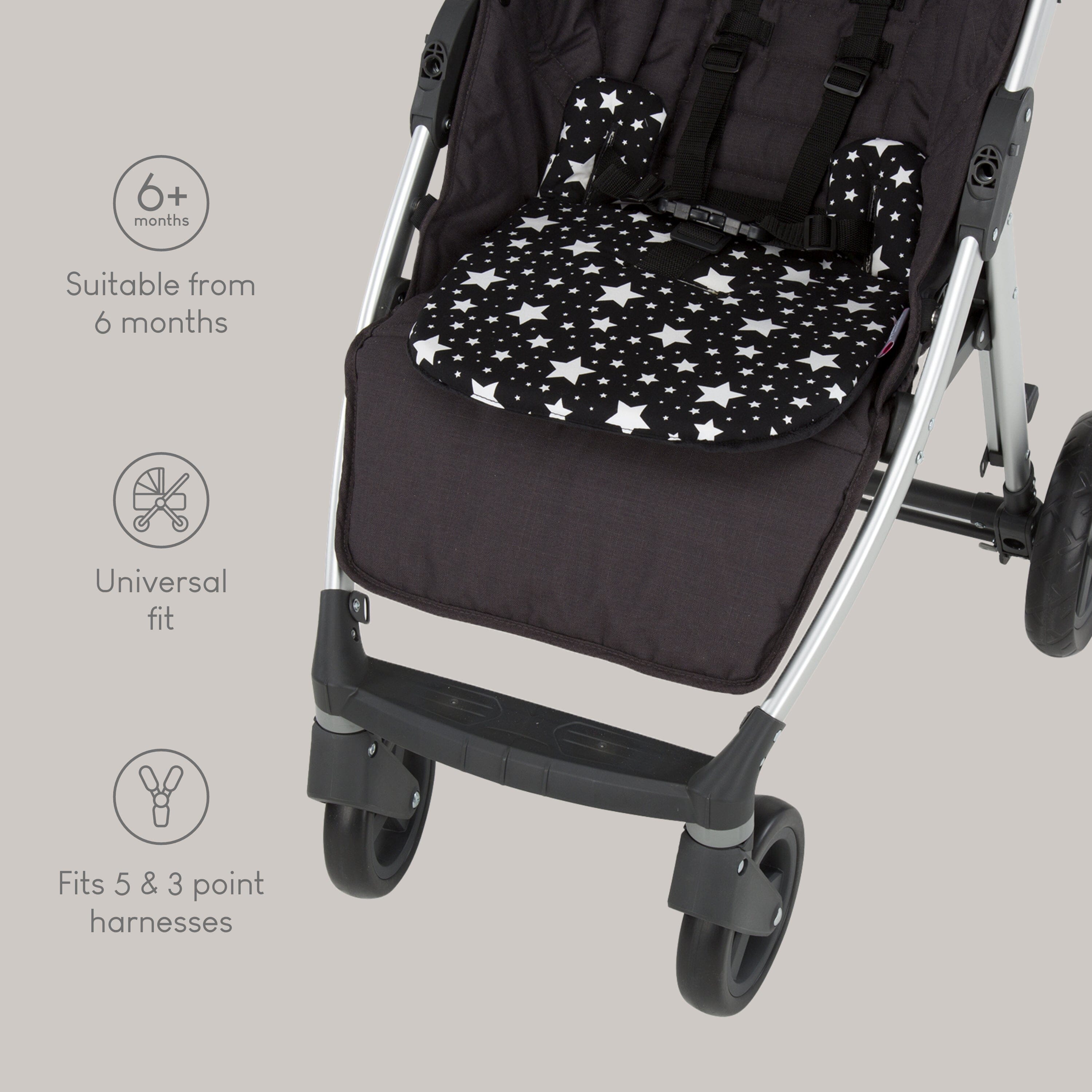 Comfi-Cush Mini Memory Foam Stroller Cushion - Stars CuddleCo 