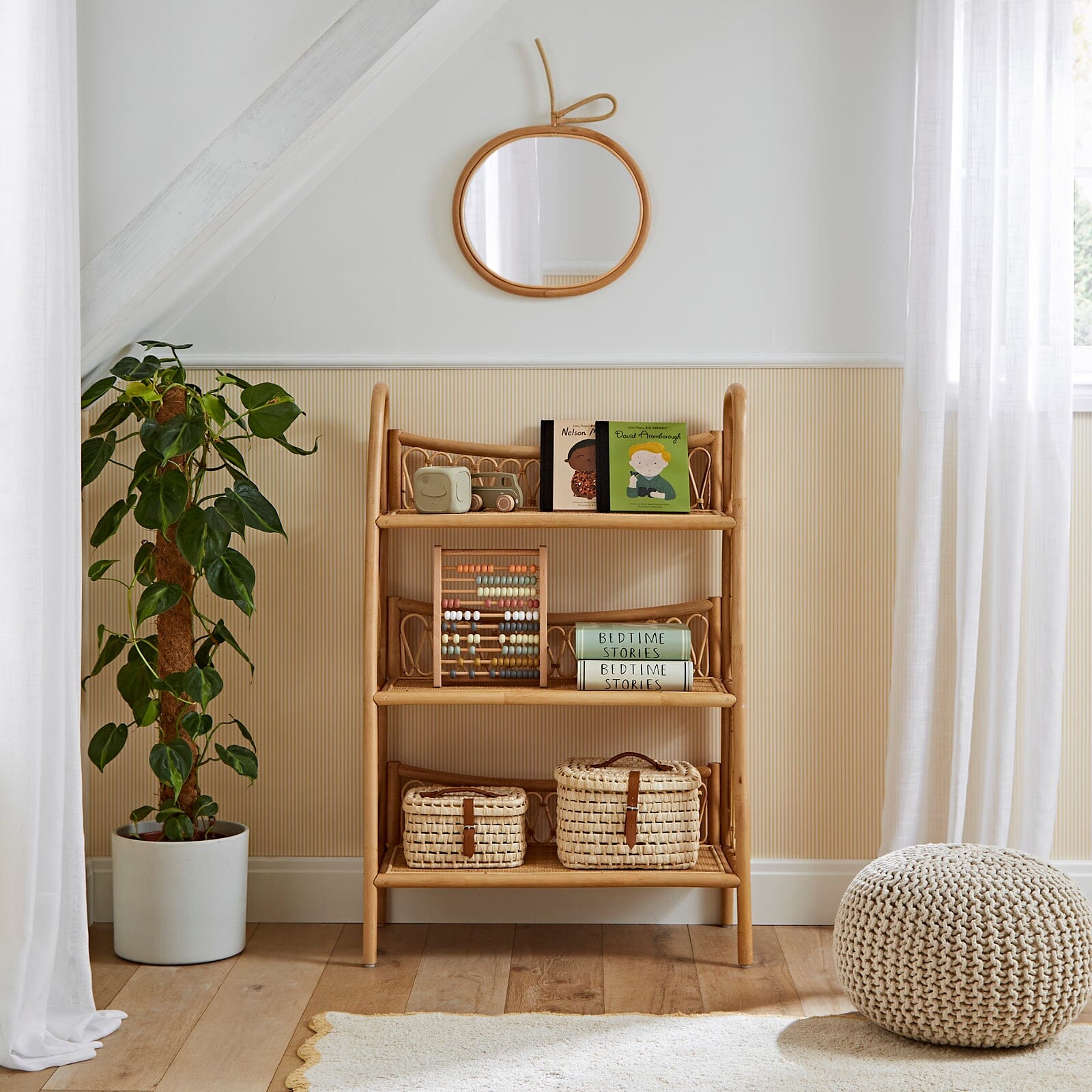 Aria 3 Tier Shelving Unit Rattan
