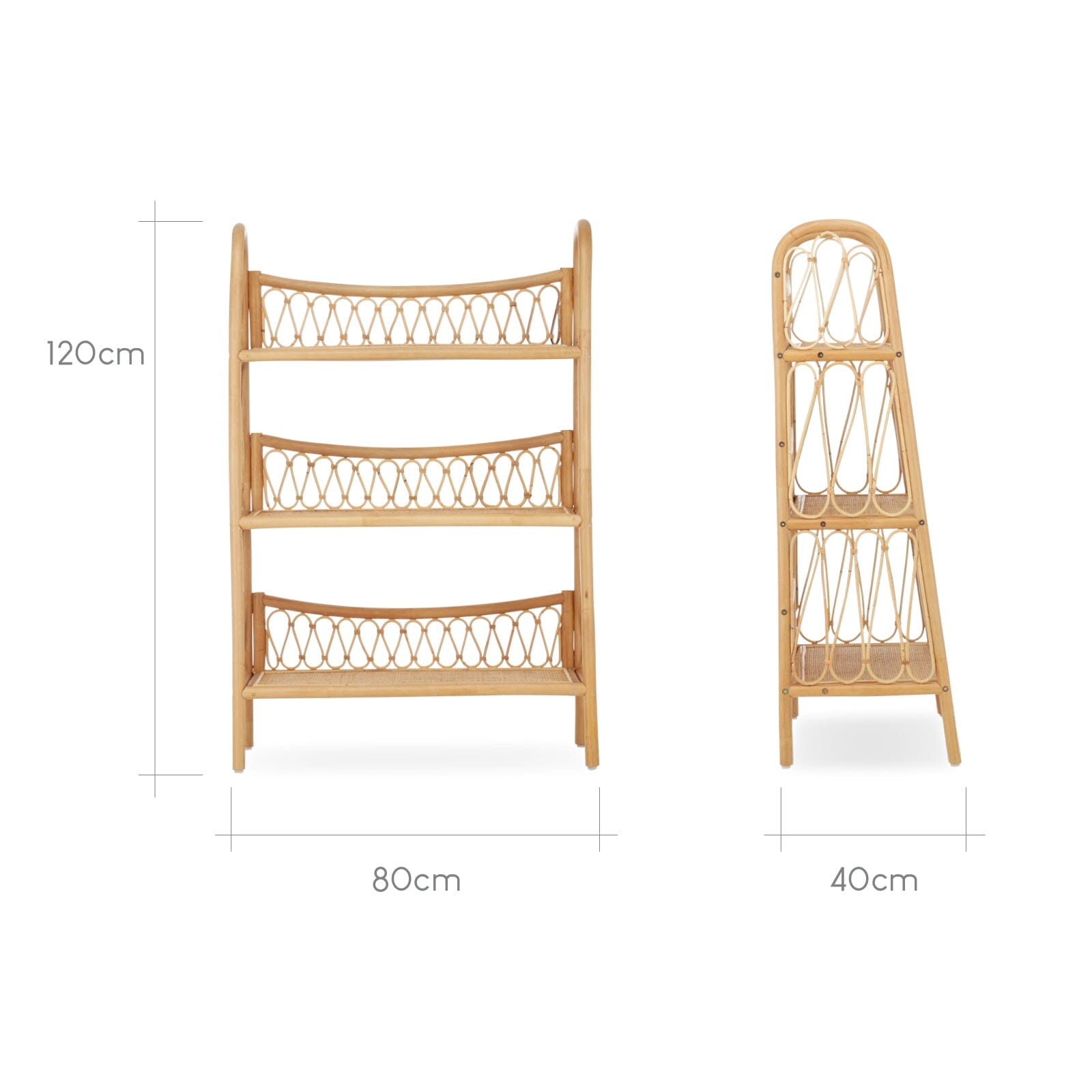 Aria 3 Tier Shelving Unit - Rattan Furniture Singles CuddleCo 