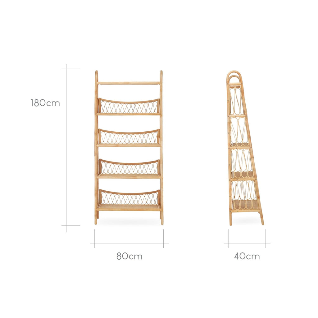 Aria 5 Tier Shelving Unit - Rattan Furniture Singles CuddleCo 