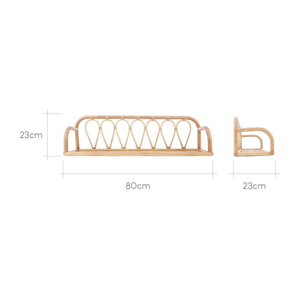 Aria Rattan Shelf - Large Decor CuddleCo 