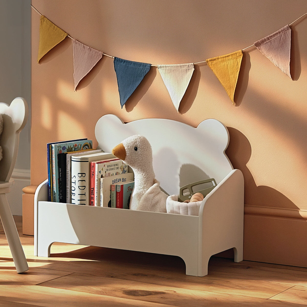 Play House Bear Book Storage Pebble