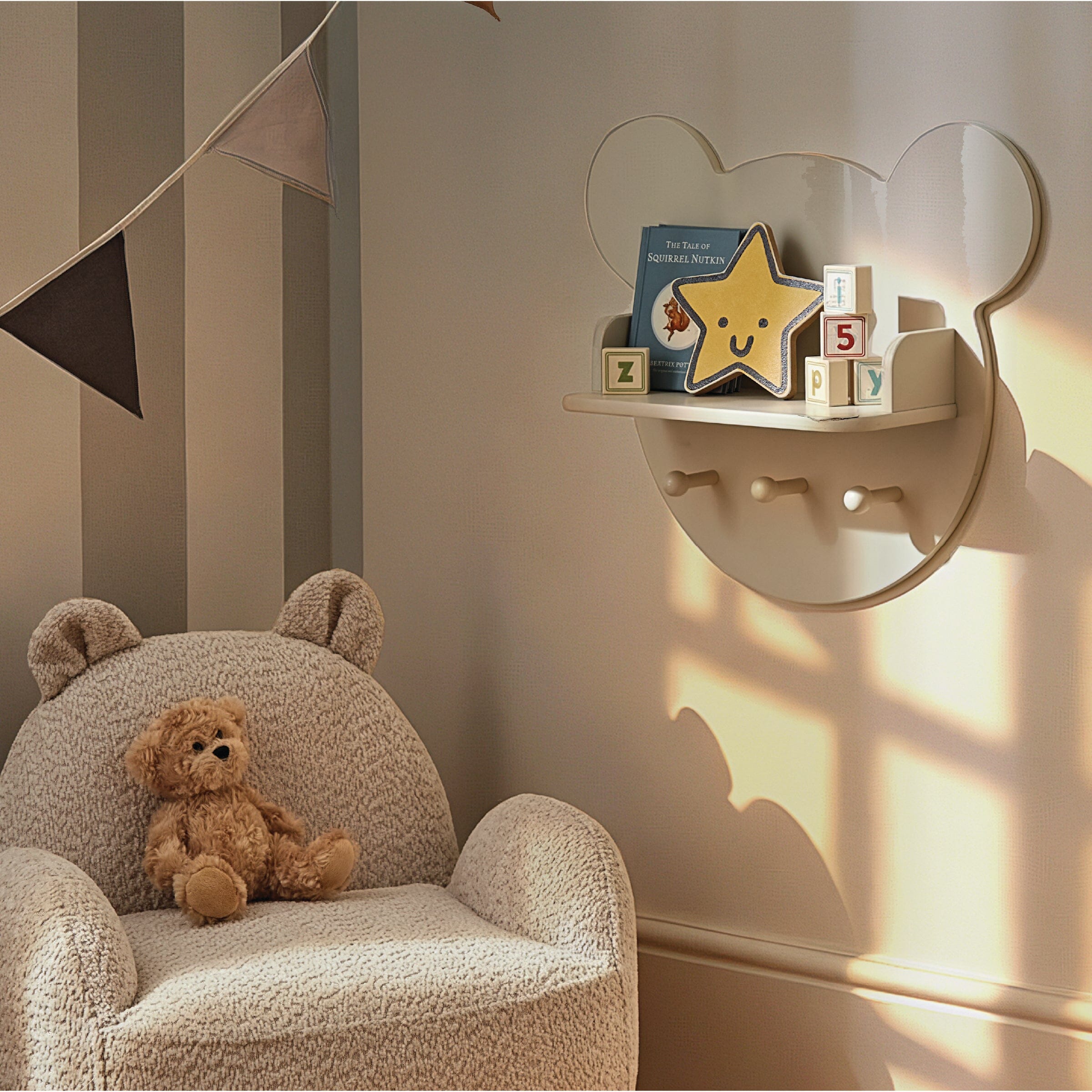 Play House Bear Shelf - Pebble Furniture Singles CuddleCo 