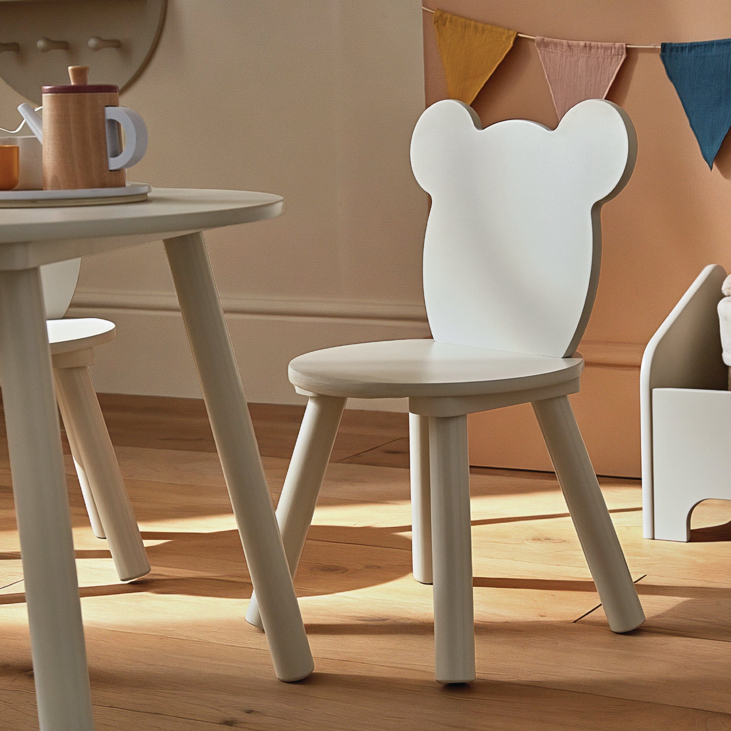 Play House Bear Table & 2 Chairs - Pebble Furniture Singles CuddleCo 