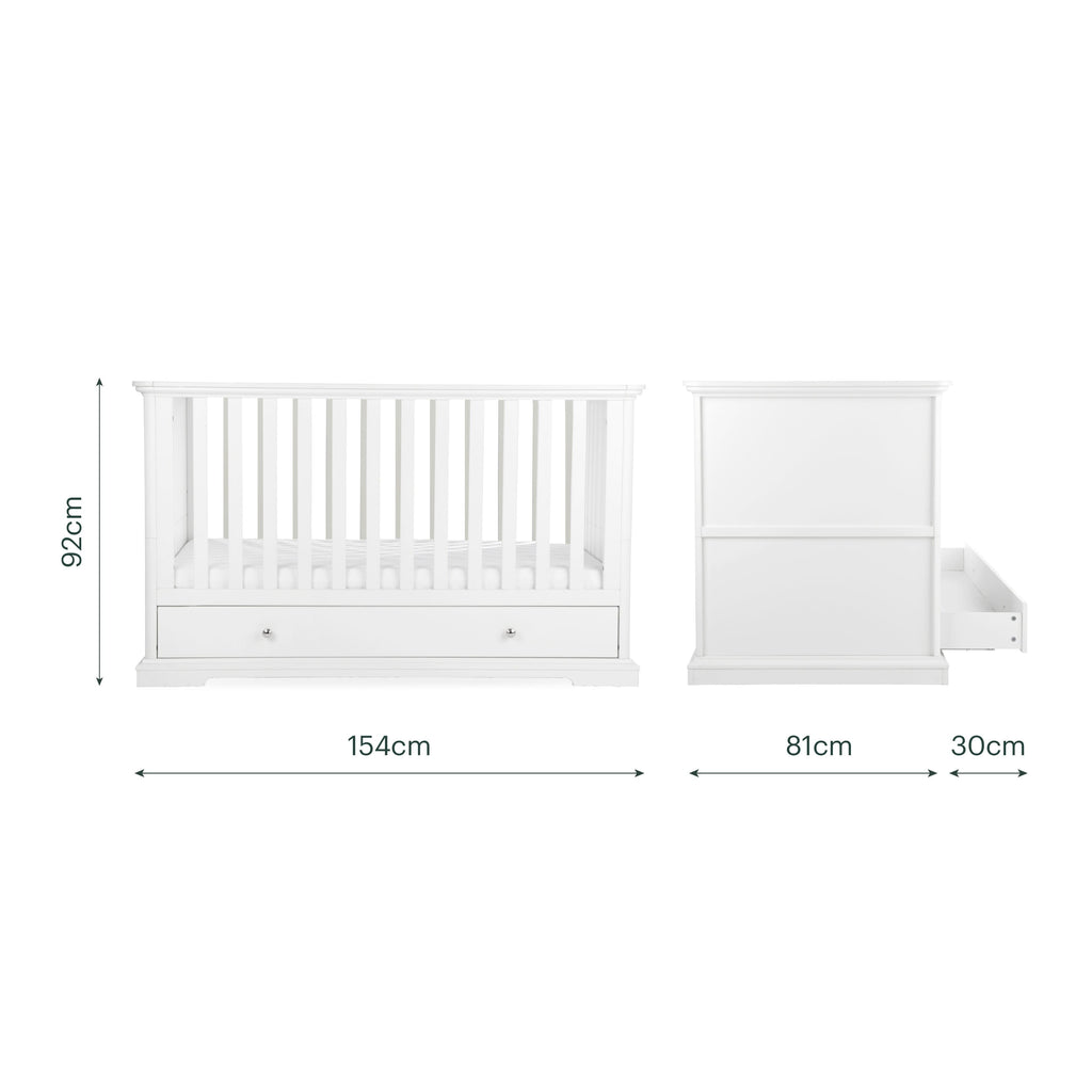 Beaumont 3 Piece Nursery Furniture Set - White Furniture Sets CuddleCo 