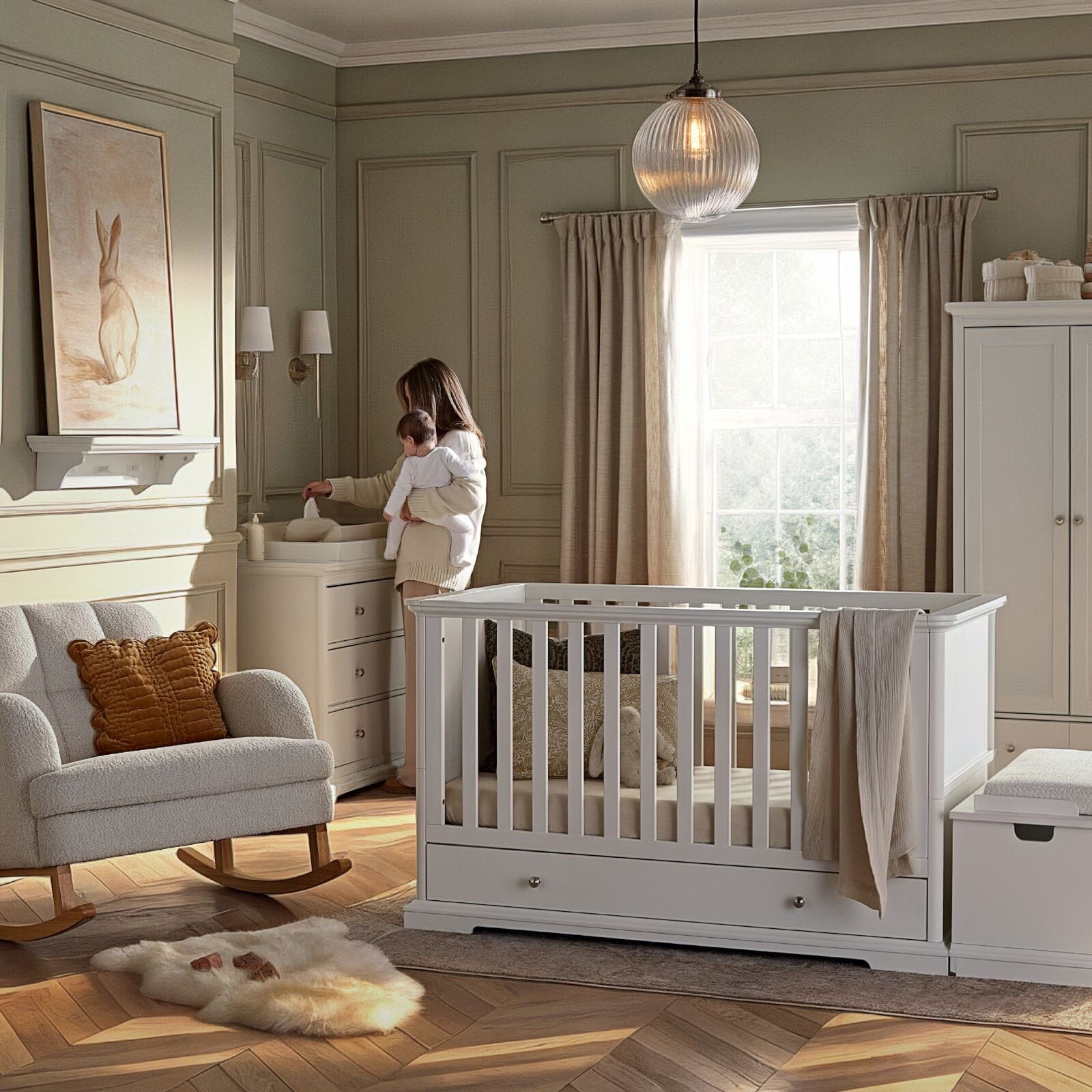 Beaumont 3 Piece Nursery Furniture Set - White Furniture Sets CuddleCo 