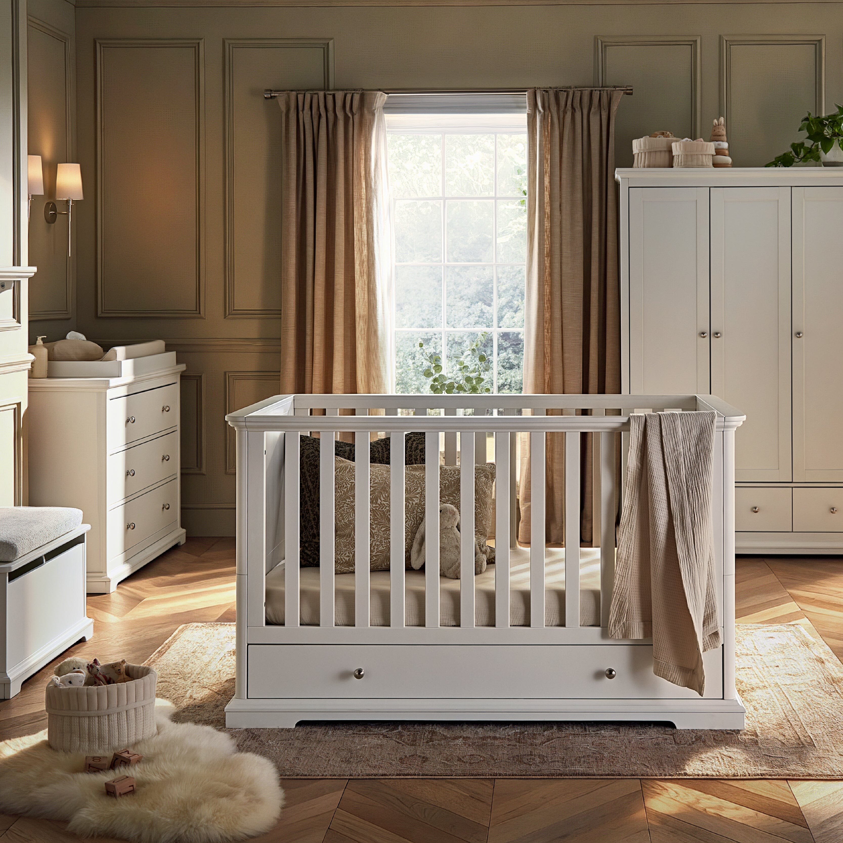 Beaumont Cot Bed - White Furniture Singles CuddleCo 