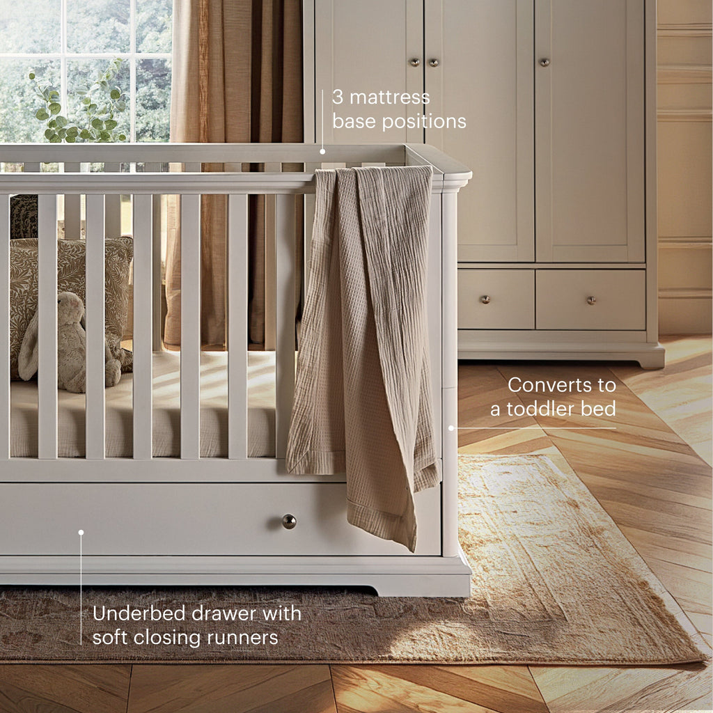 Beaumont Cot Bed - White Furniture Singles CuddleCo 