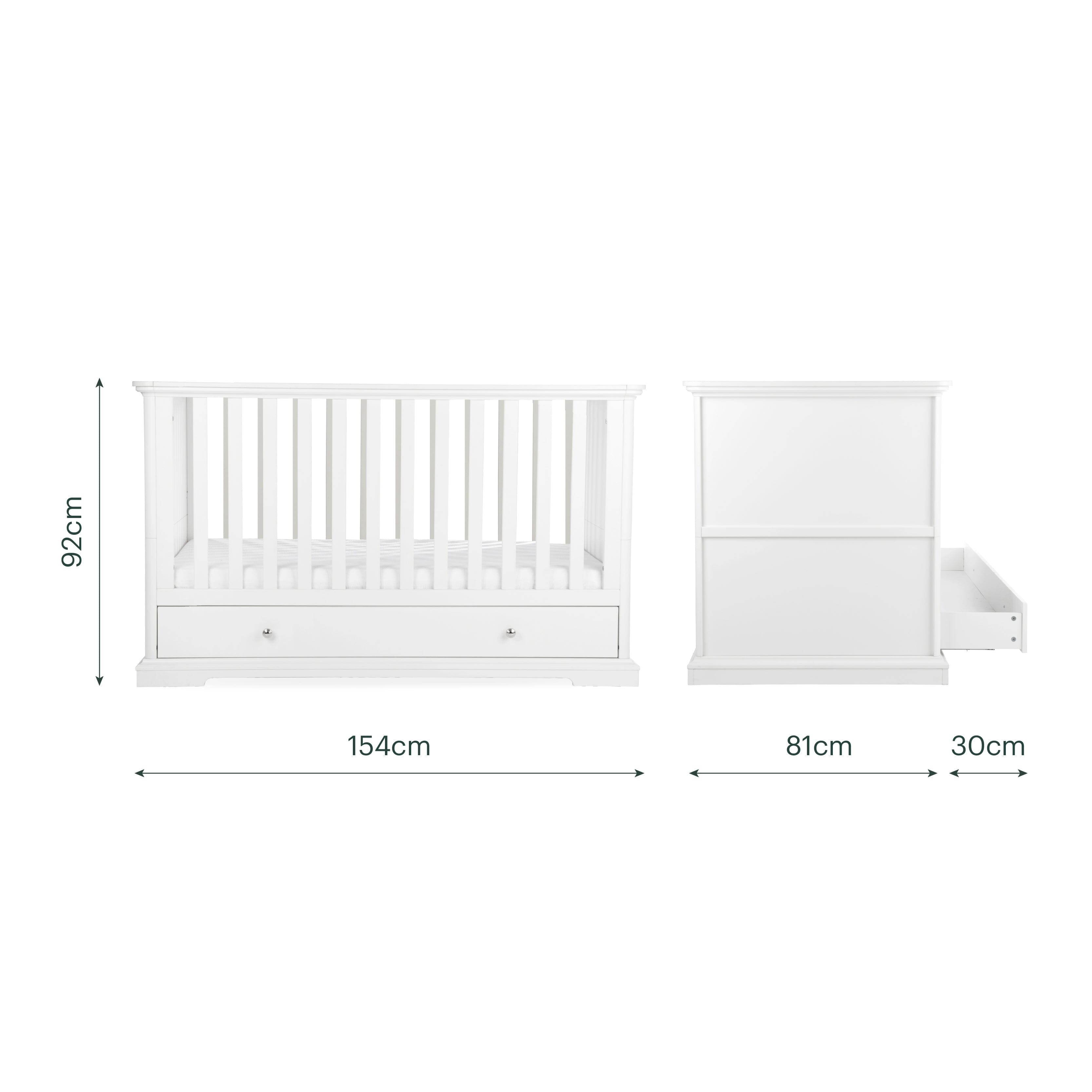 Beaumont Cot Bed - White Furniture Singles CuddleCo 