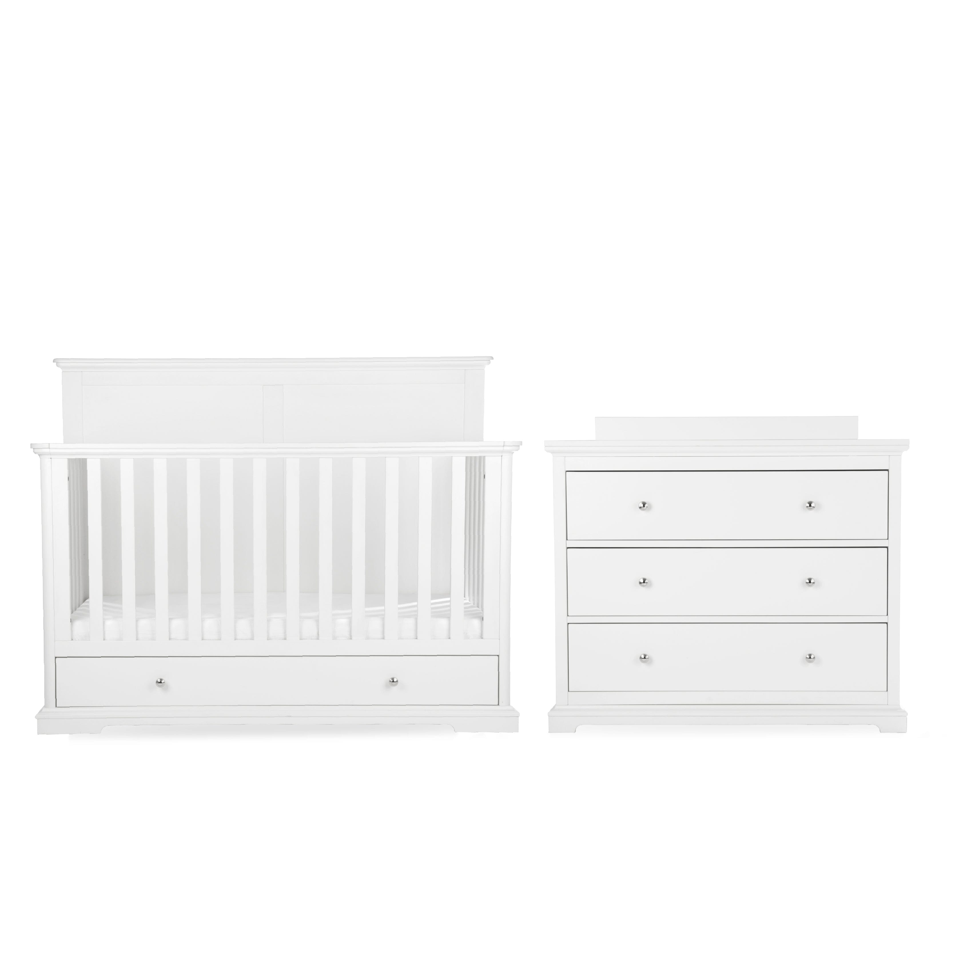 Beaumont Grand 2 Piece Nursery Furniture Set - White Furniture Sets CuddleCo 