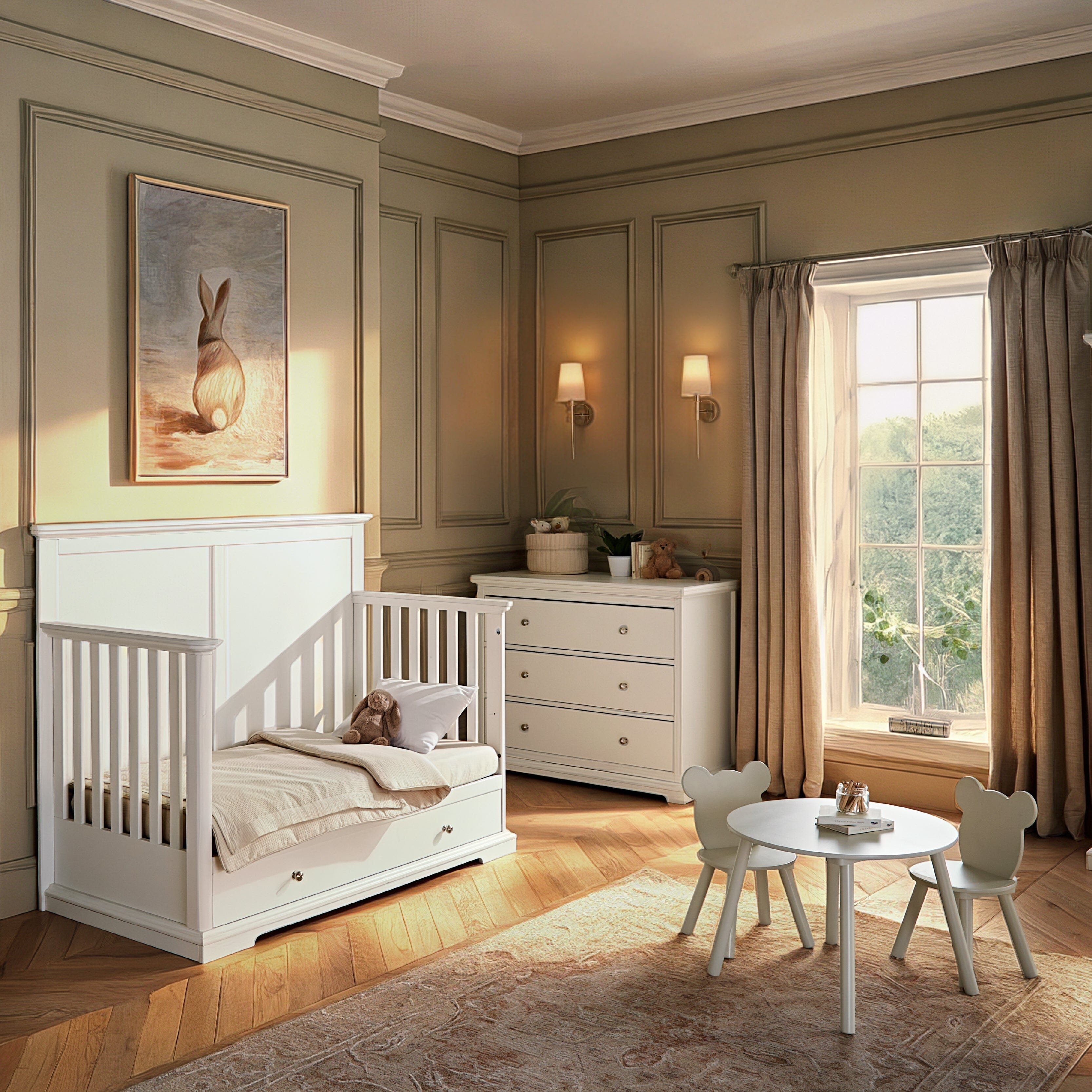 Beaumont Grand 2 Piece Nursery Furniture Set - White Furniture Sets CuddleCo 