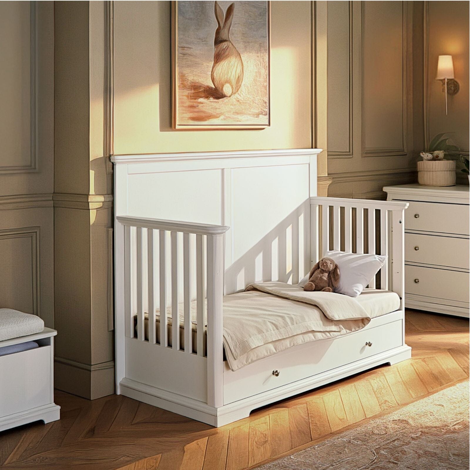 Beaumont Grand Cot Bed - White Furniture Singles CuddleCo 