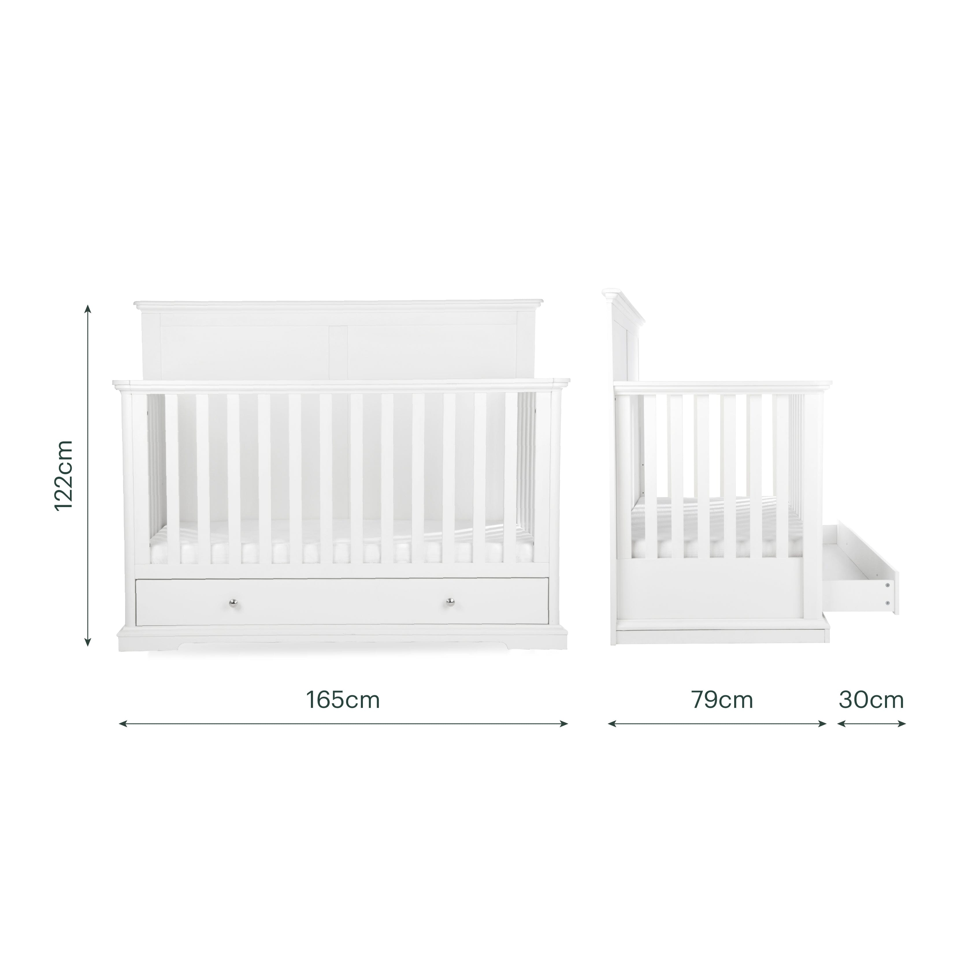 Beaumont Grand Cot Bed - White Furniture Singles CuddleCo 