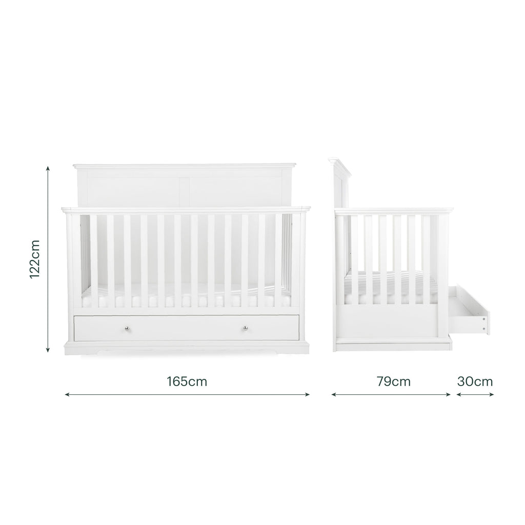 Beaumont Grand Cot Bed - White Furniture Singles CuddleCo 