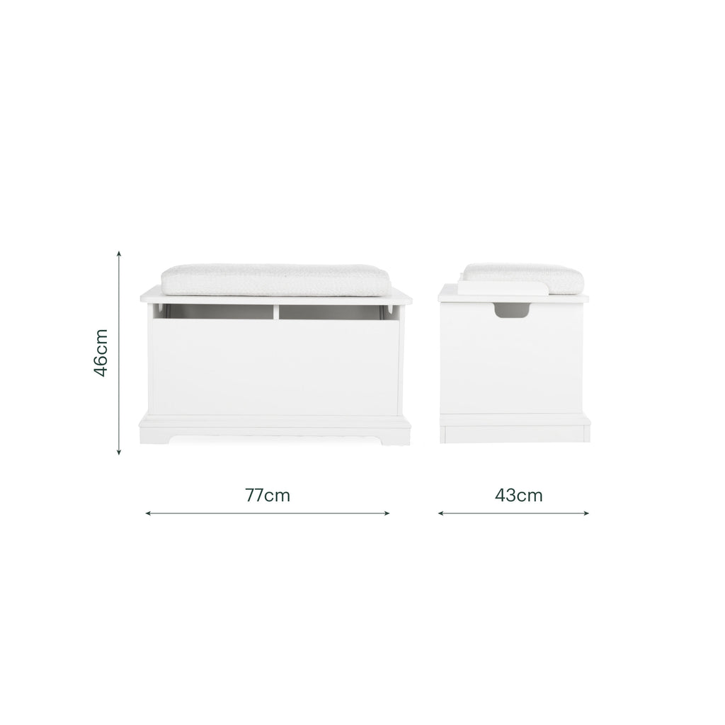 Beaumont Storage Box & Cushion Set - White Furniture Singles CuddleCo 