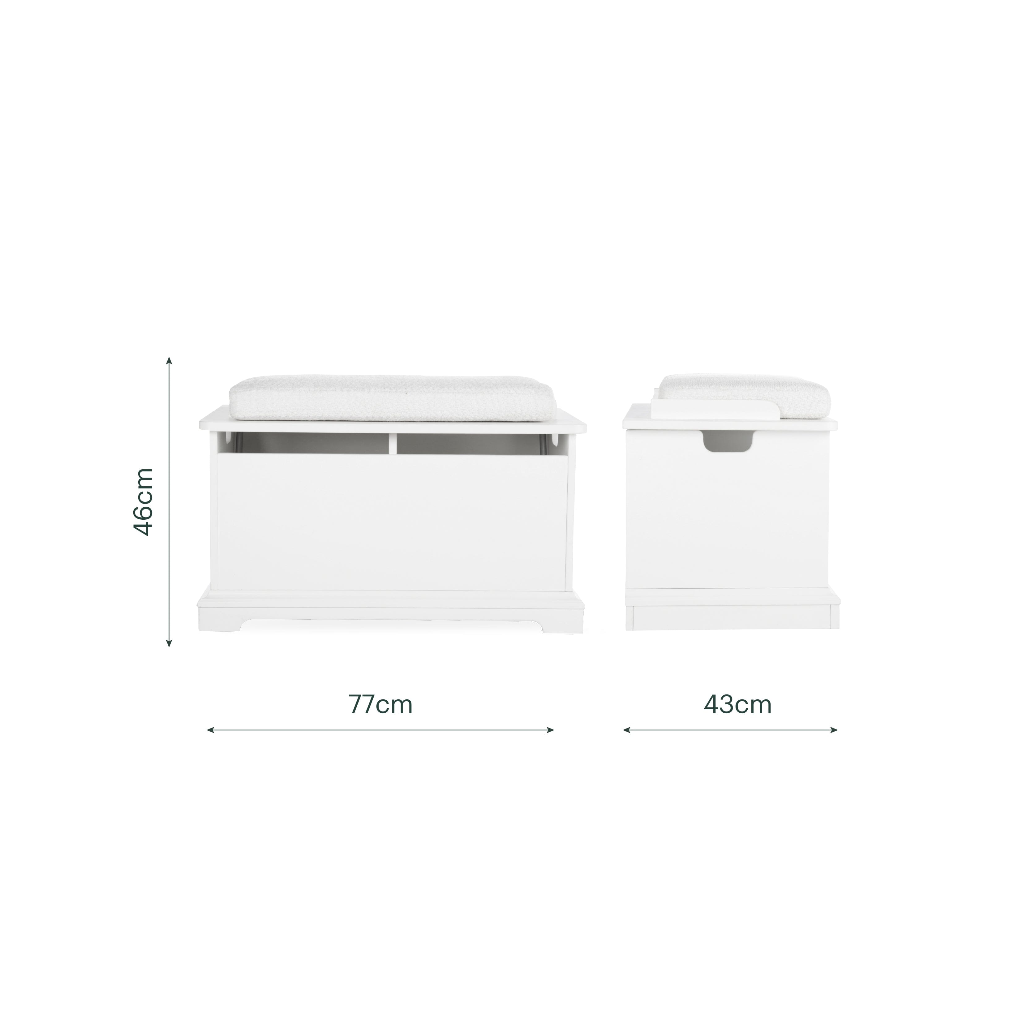 Beaumont Storage Box & Cushion Set - White Furniture Singles CuddleCo 