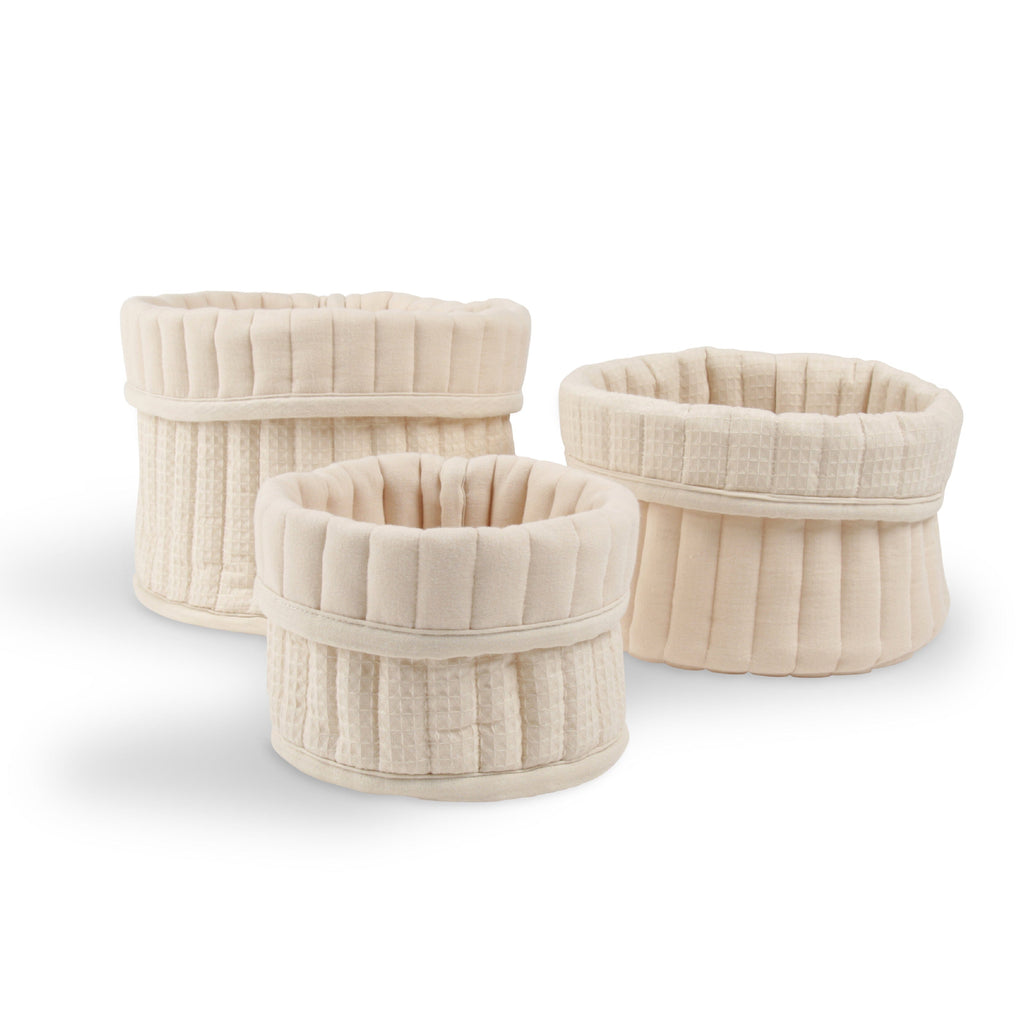 3 Pack Storage Baskets - Cashmere Waffle Accessory CuddleCo 