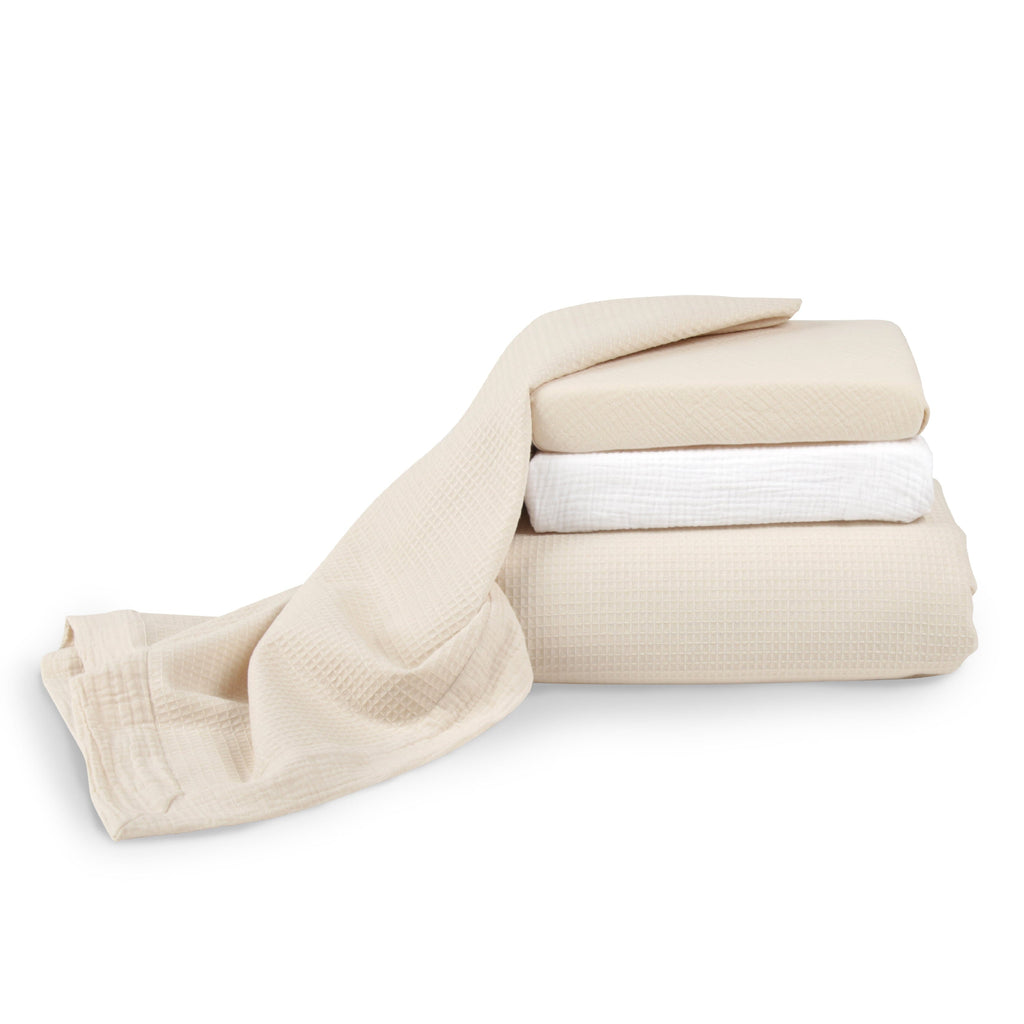 4 Piece Cot Bed Bedding Set - Cashmere Waffle Accessory CuddleCo 