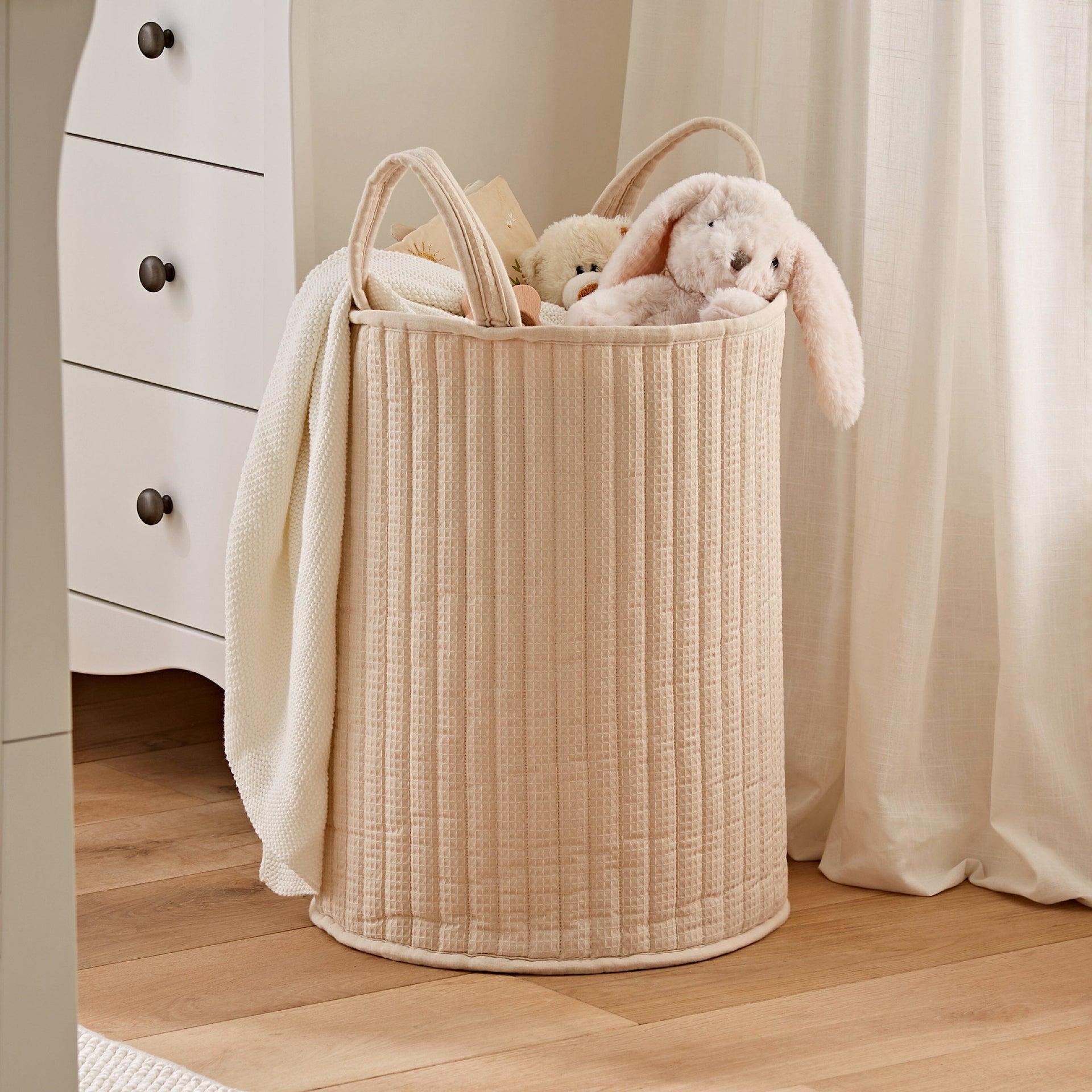 Large Storage Basket Cashmere Waffle