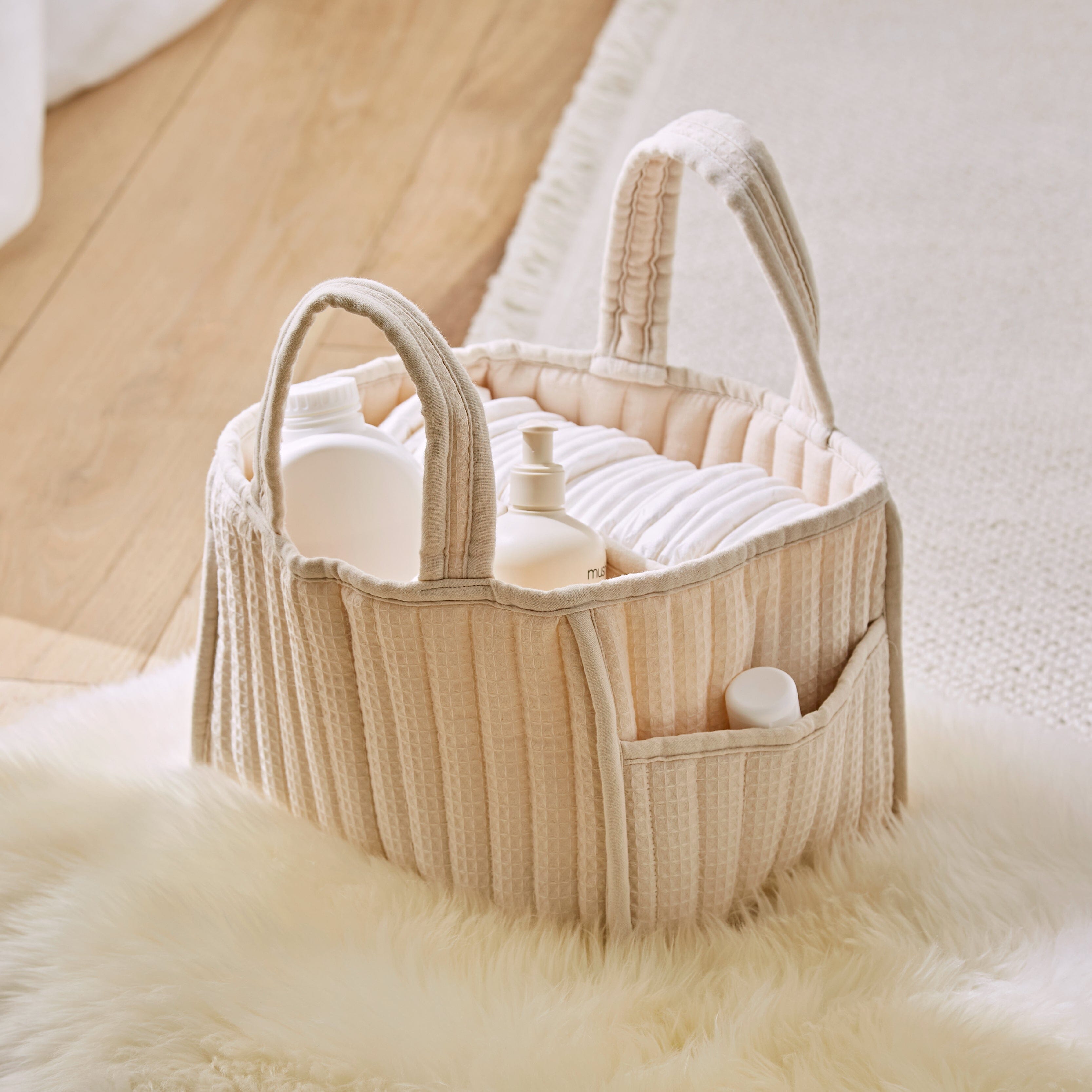 Nappy Caddy - Cashmere Waffle Accessory CuddleCo 