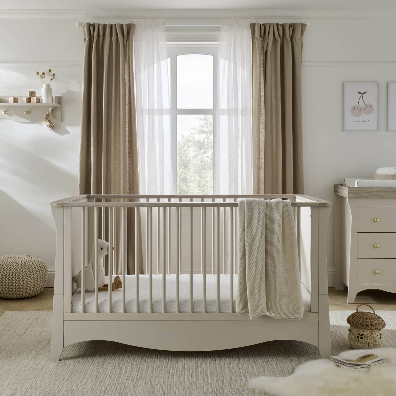 Clara 3 Piece Nursery Furniture Set - Cashmere & Ash Furniture Sets CuddleCo 