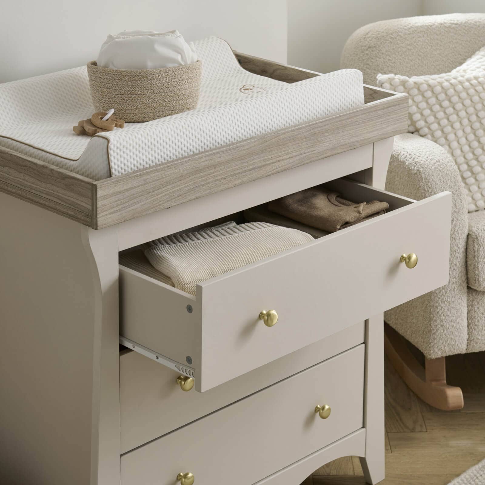 Clara 2 Piece Nursery Furniture Set - Cashmere & Ash Furniture Sets CuddleCo 