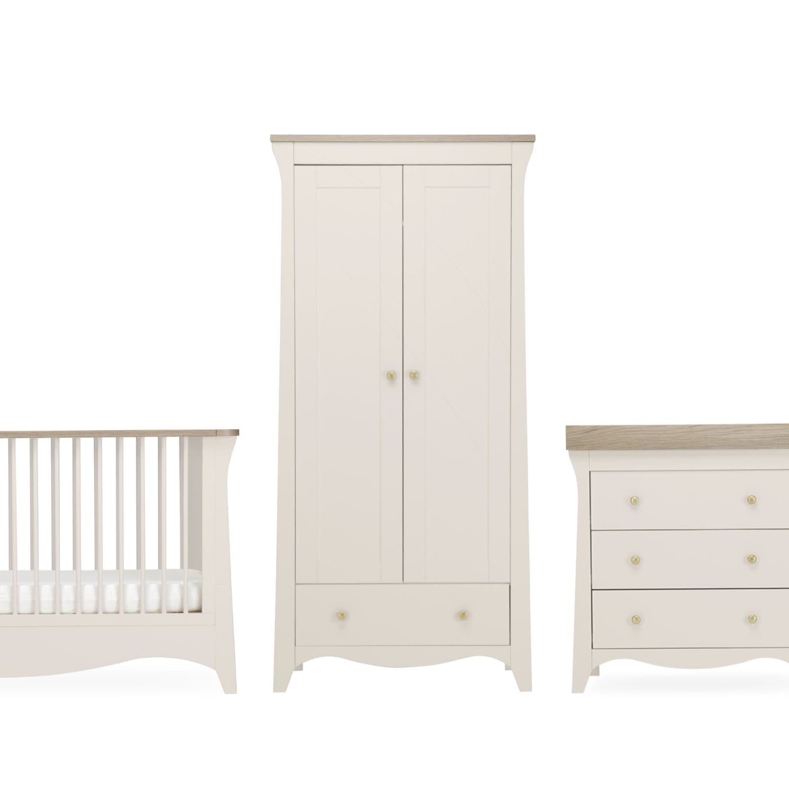 Clara 3 Piece Nursery Furniture Set - Cashmere & Ash Furniture Sets CuddleCo 