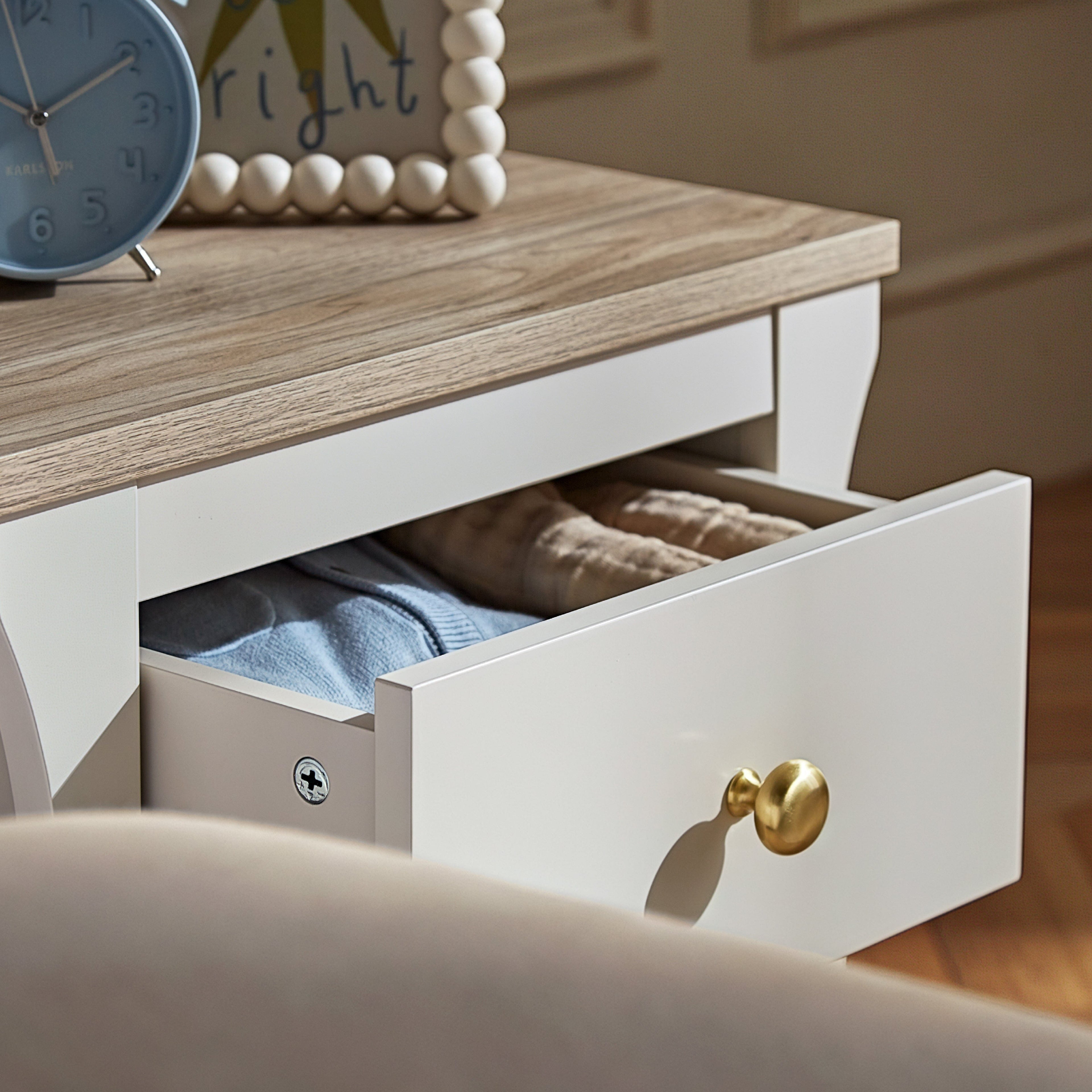 Clara Bedside Table - Cashmere & Ash Furniture Singles CuddleCo 