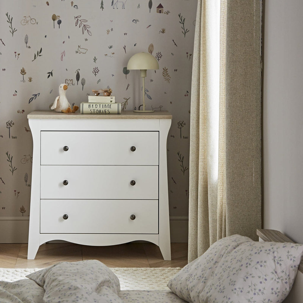 Clara 3 Drawer Dresser & Changer - White & Ash Furniture Singles CuddleCo 