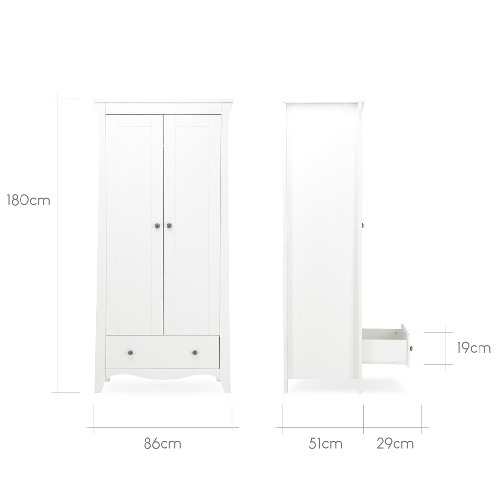 Clara 3 Piece Nursery Furniture Set - White Furniture Sets CuddleCo 