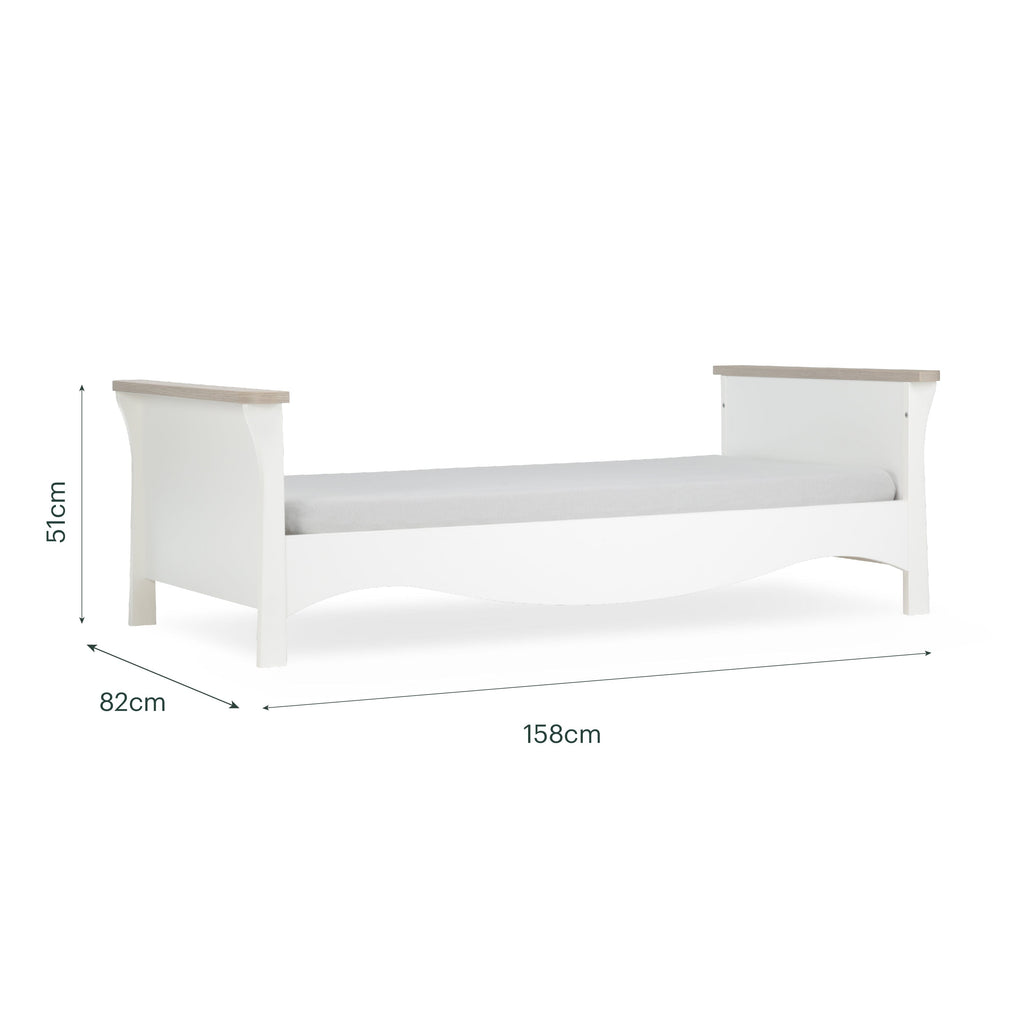 Clara Toddler Bed - White & Ash Bed CuddleCo 