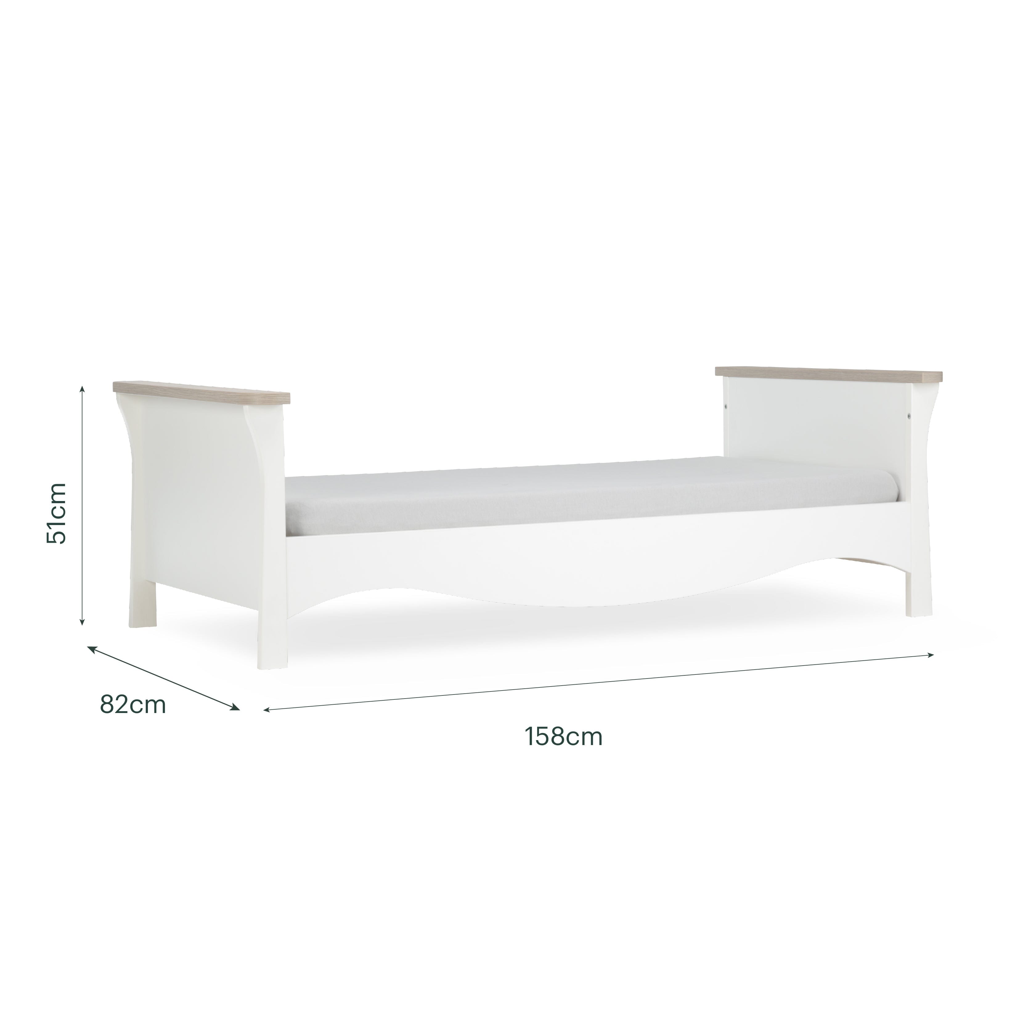 Clara Toddler Bed - White & Ash Bed CuddleCo 