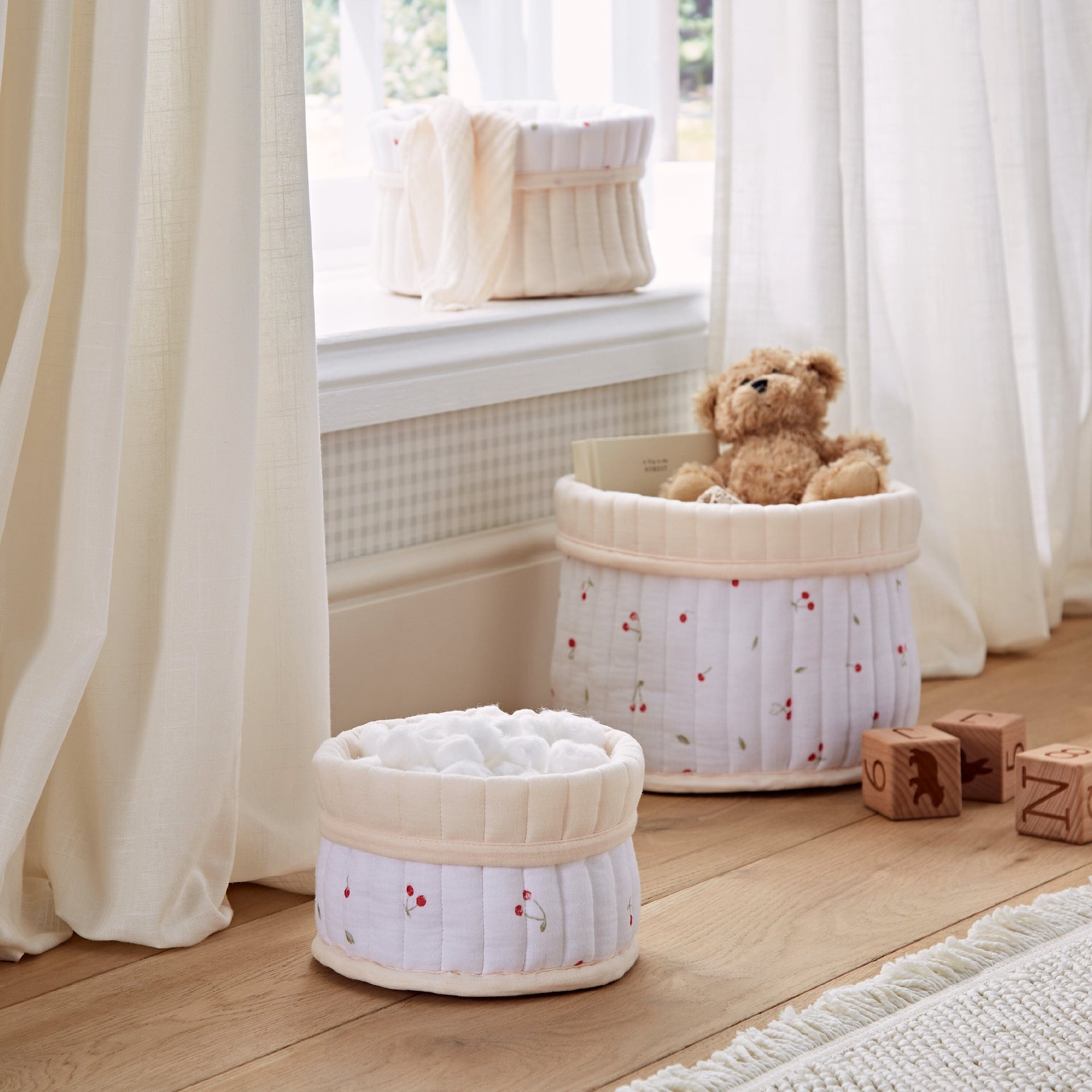 3 Pack Storage Baskets Ditsy Cherry