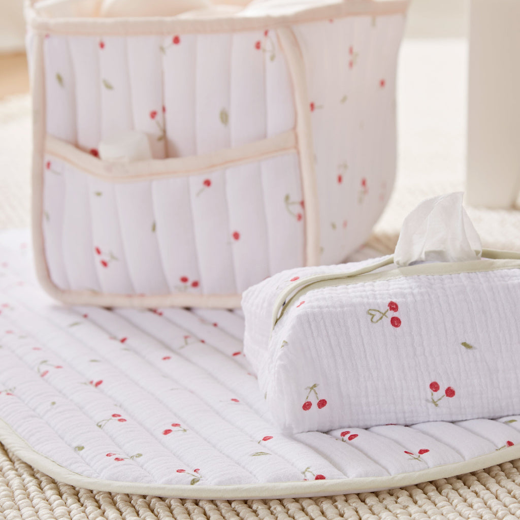 Nappy Caddy Set - Ditsy Cherry Accessory CuddleCo 