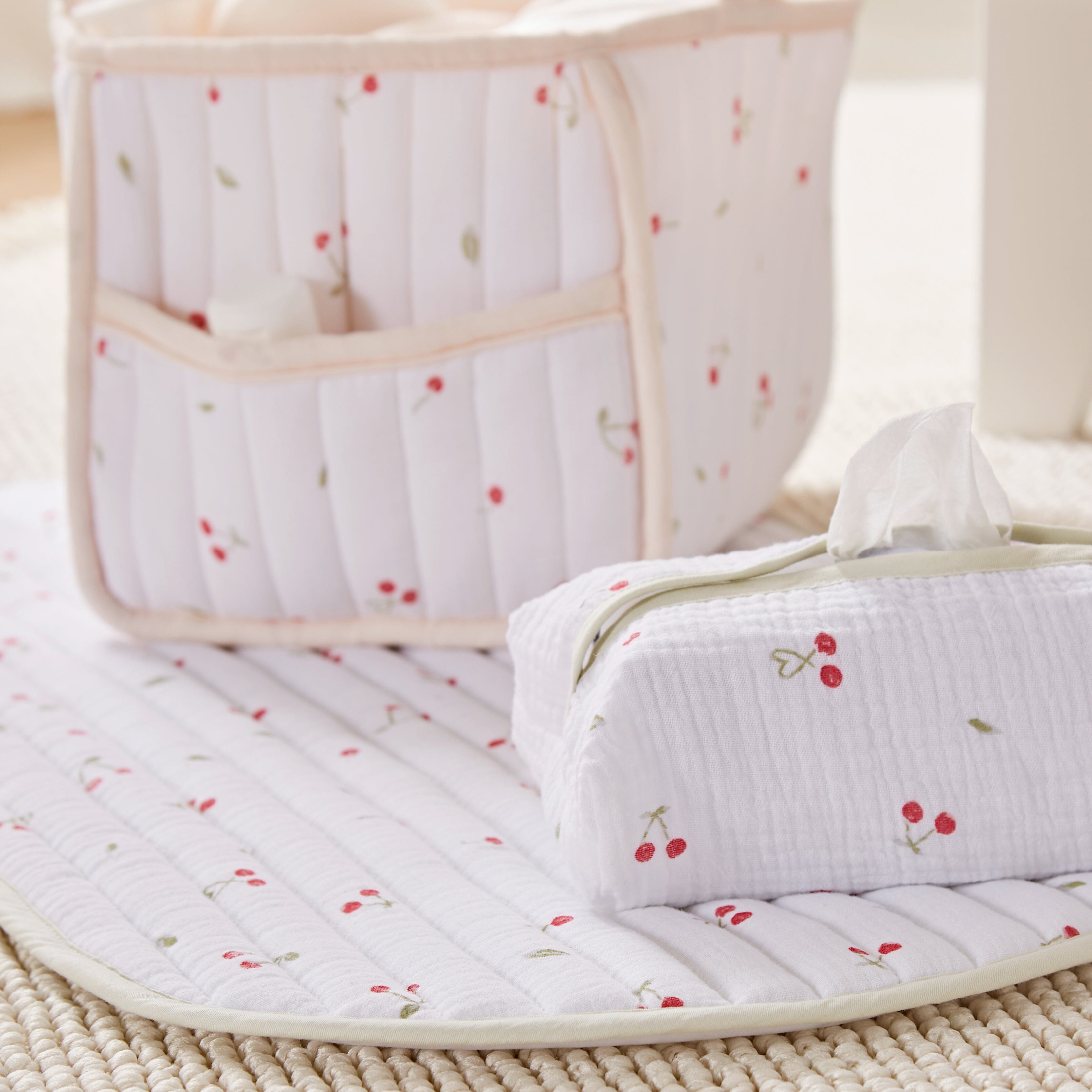 Nappy Caddy Set - Ditsy Cherry Accessory CuddleCo 