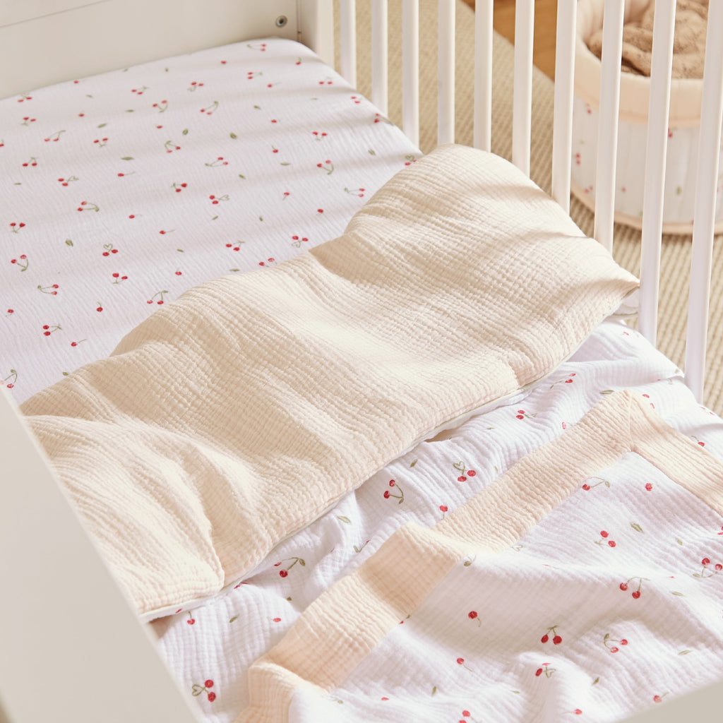 4 Piece Cot Bed Bedding Set - Ditsy Cherry Accessory CuddleCo 