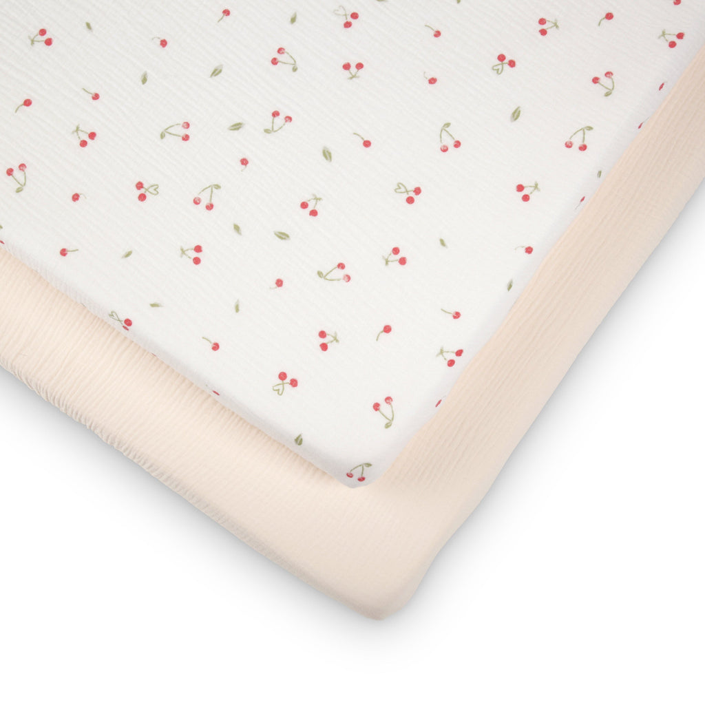 4 Piece Cot Bed Bedding Set - Ditsy Cherry Accessory CuddleCo 